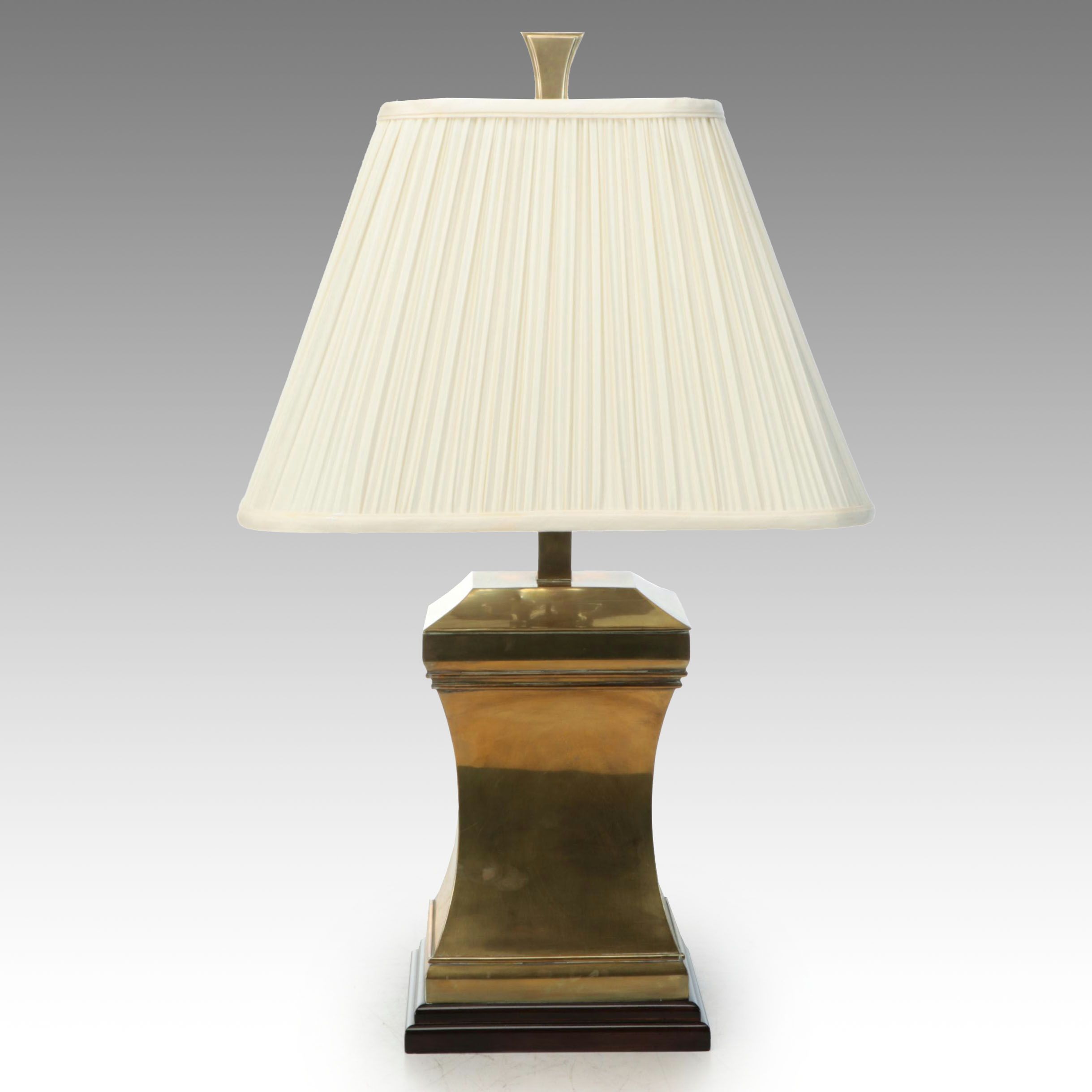 Wildwood Lamps Brass Canister Style Lamp with Shirred Fabric Shade