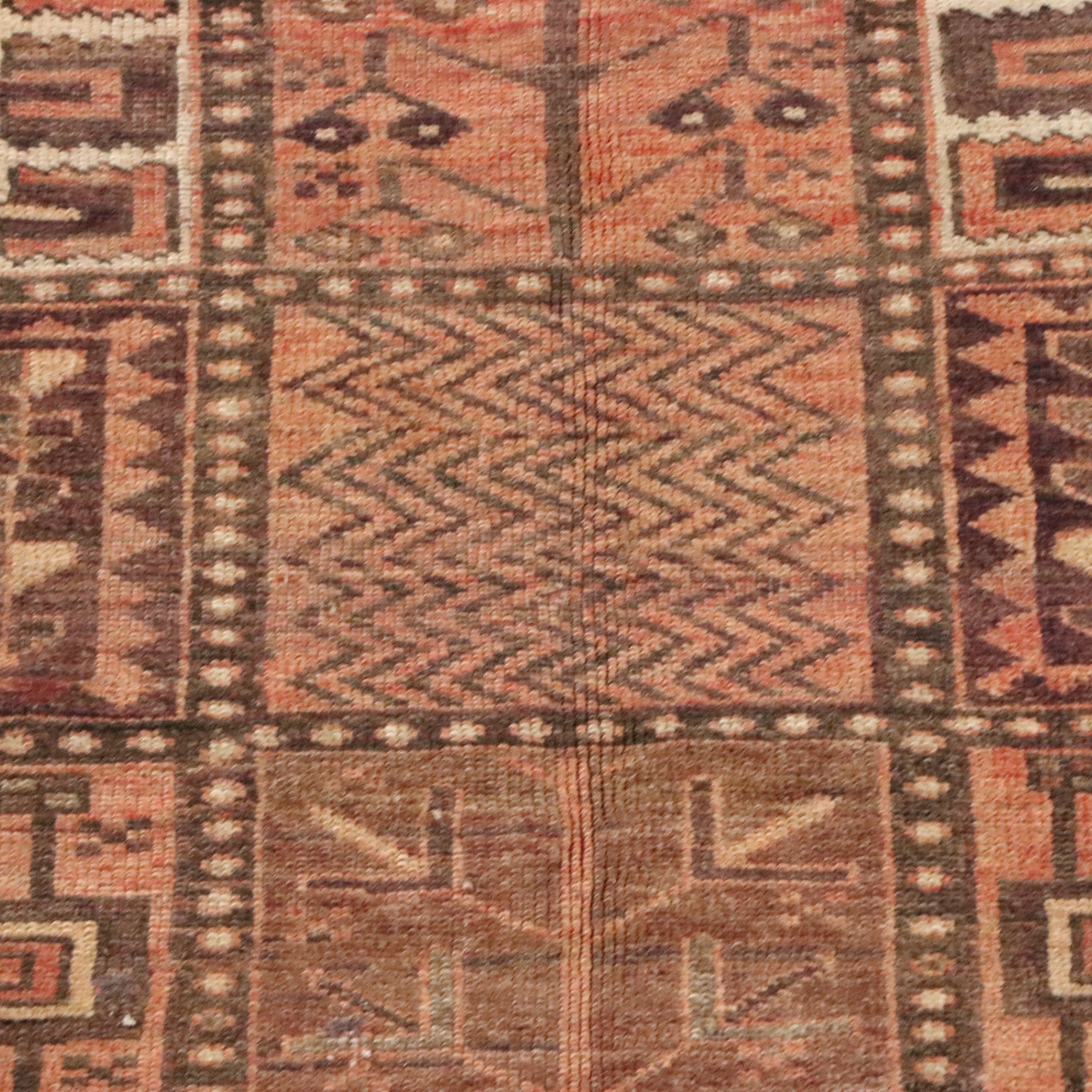 4'9 x 7'6 Hand-Knotted Persian Kurdish Area Rug