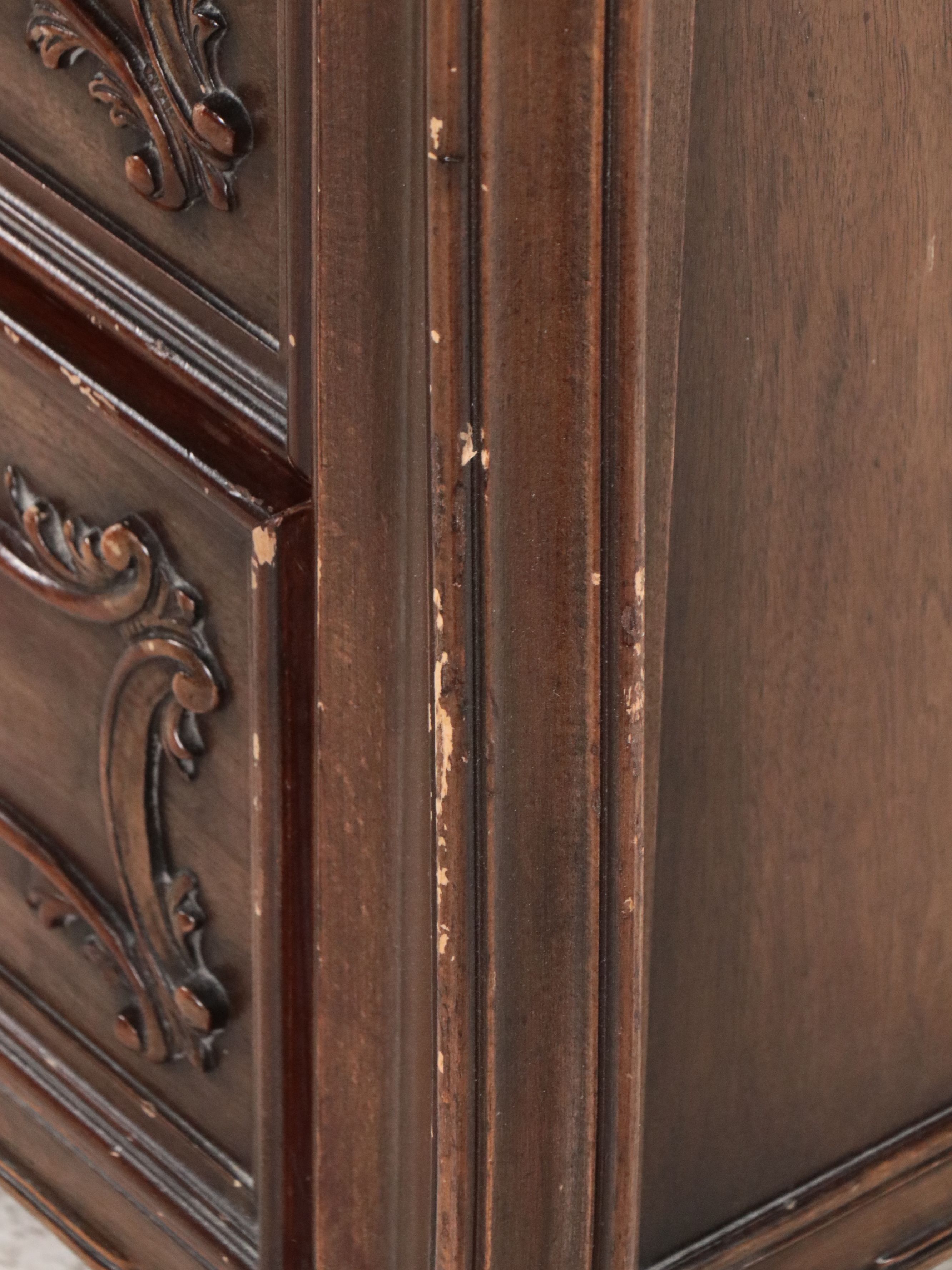 Louis XV Style Cherry Three-Piece Armoire/Dressing Table