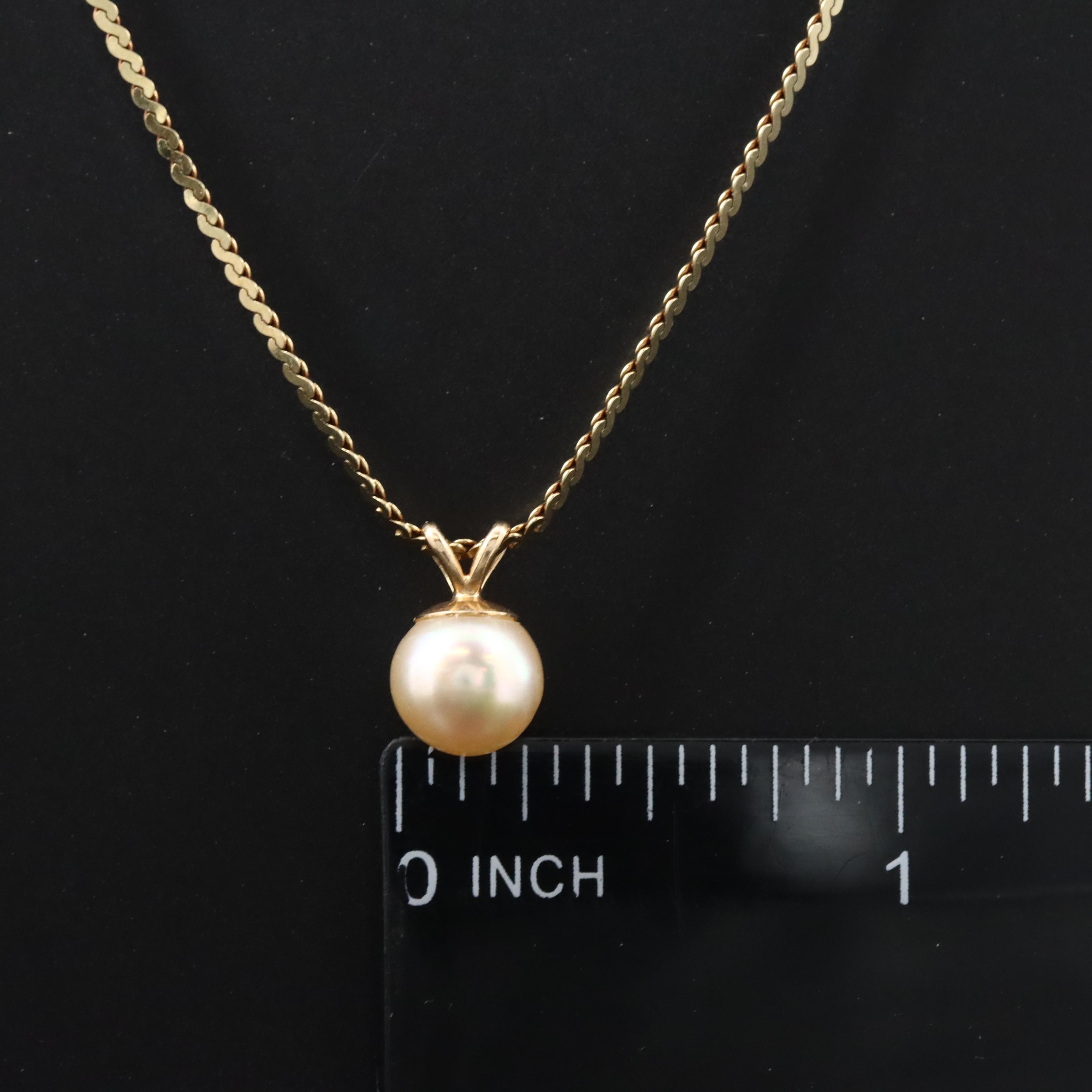 14K Pearl Pendant Necklace