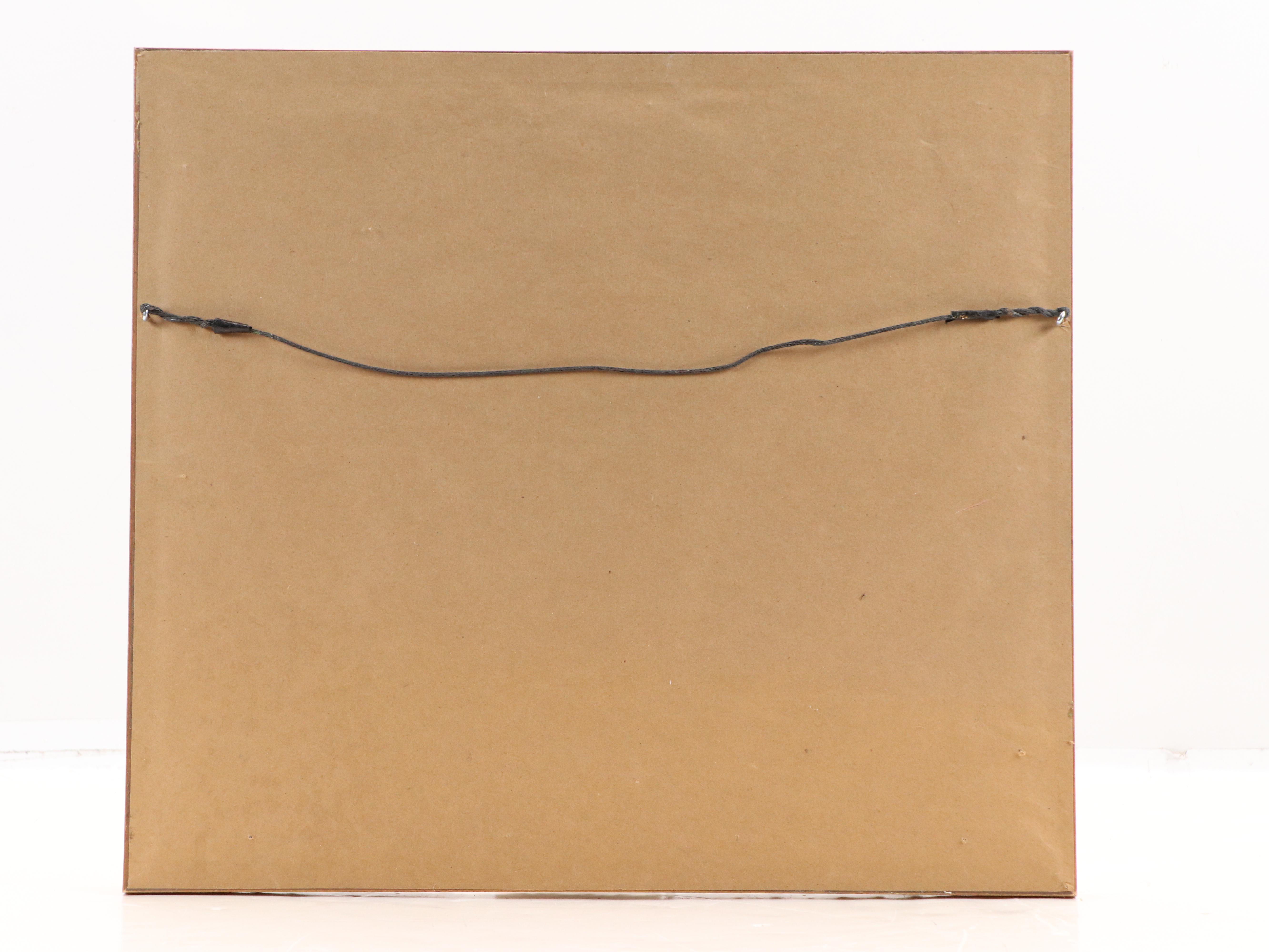 Holoway K. Watercolor Painting of Family in Horse-Drawn Covered Wagon