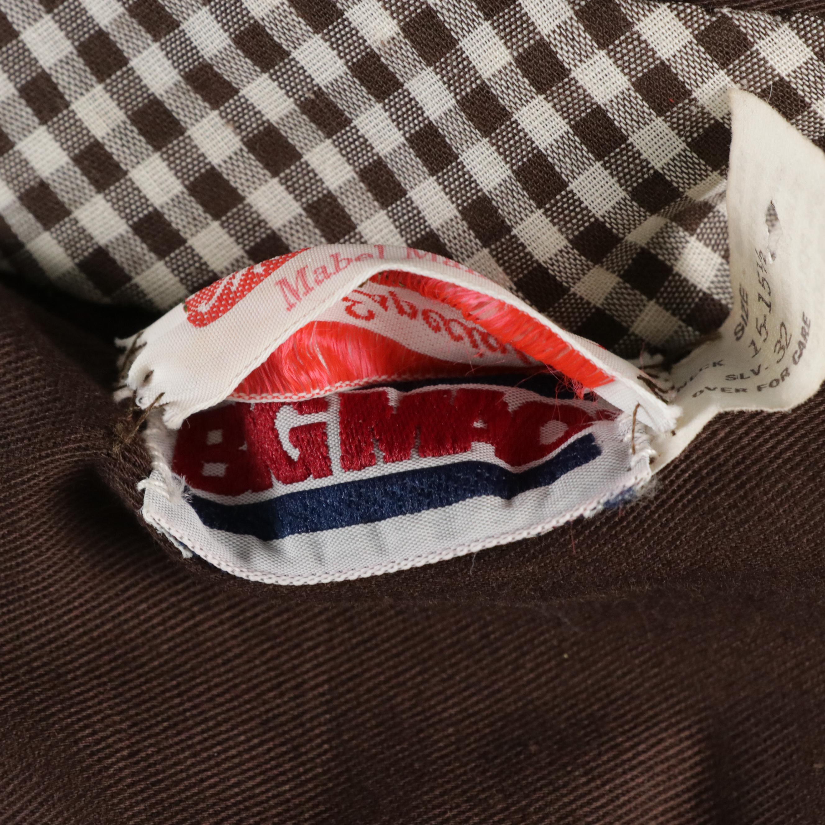 Men's Vintage Brown Cotton Western Shirt with Sunflower Appliqués