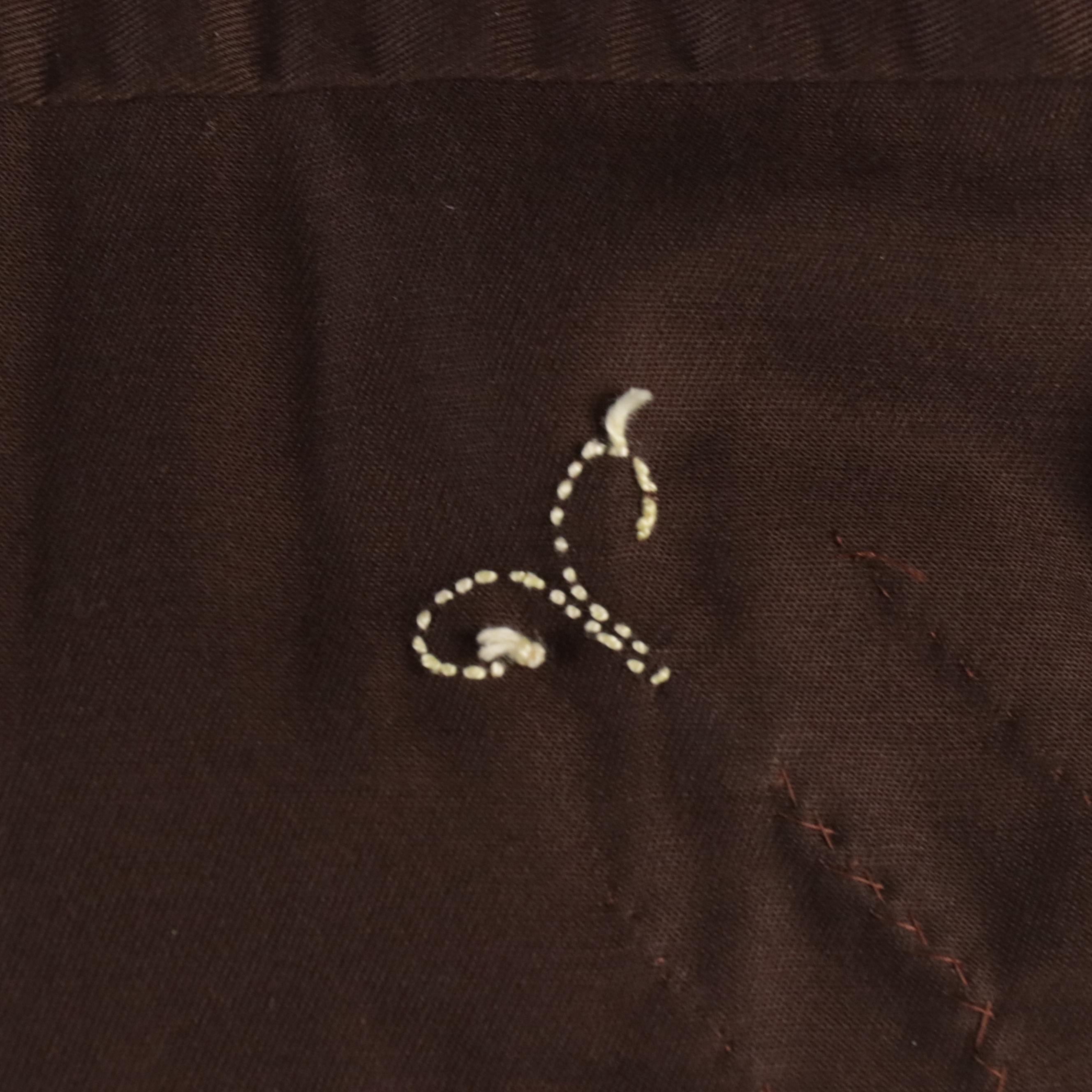 Men's Vintage Brown Cotton Western Shirt with Sunflower Appliqués