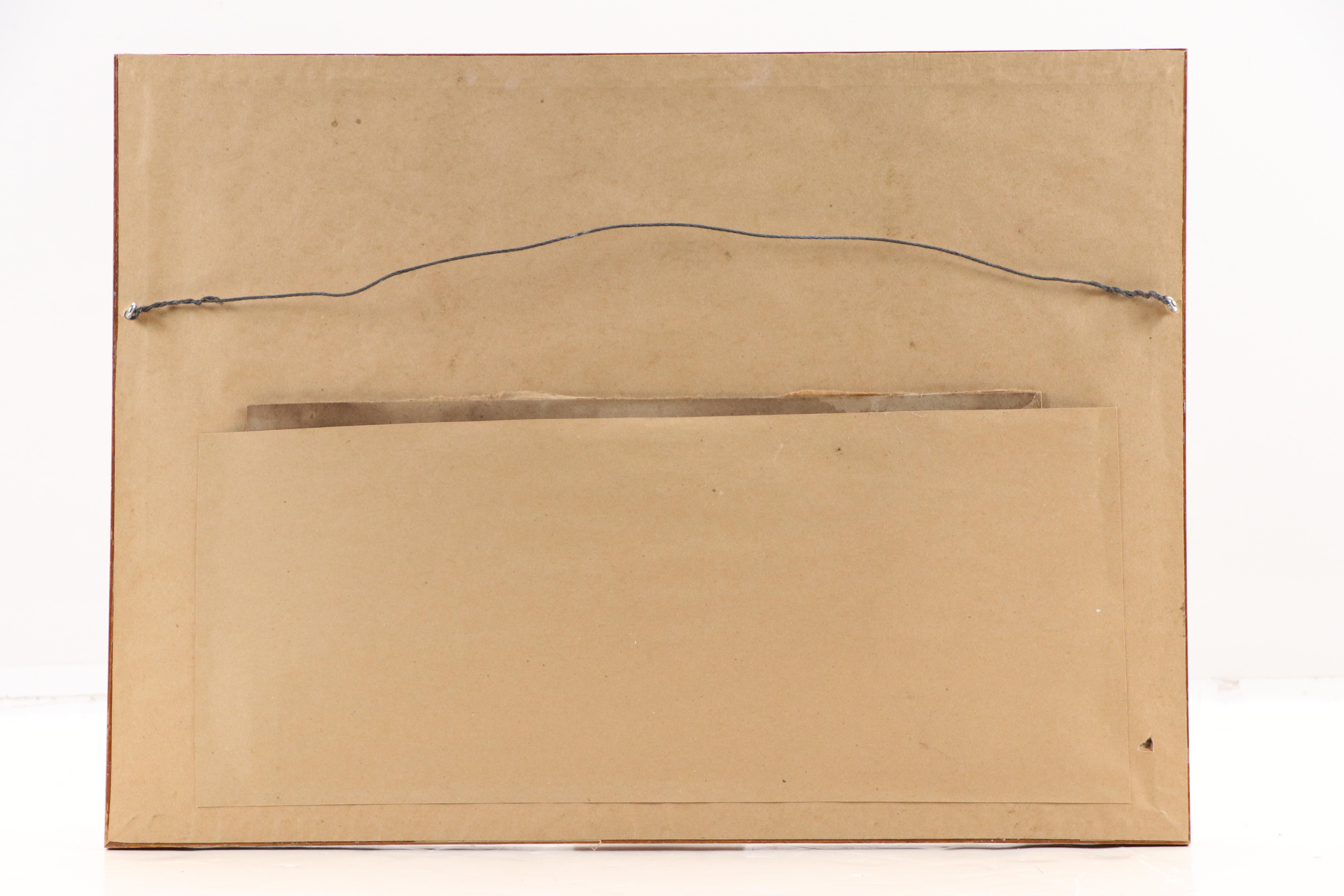 Colored Pencil and Graphite Drawing of Family with Covered Wagon, 1946