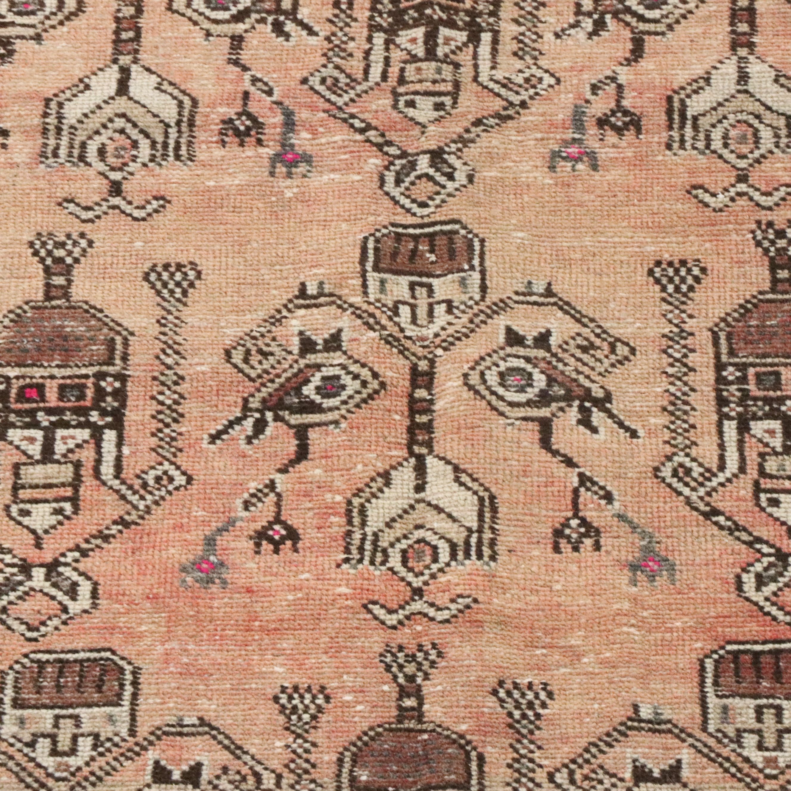 4'1 x 7' Hand-Knotted Afghan Baluch Area Rug