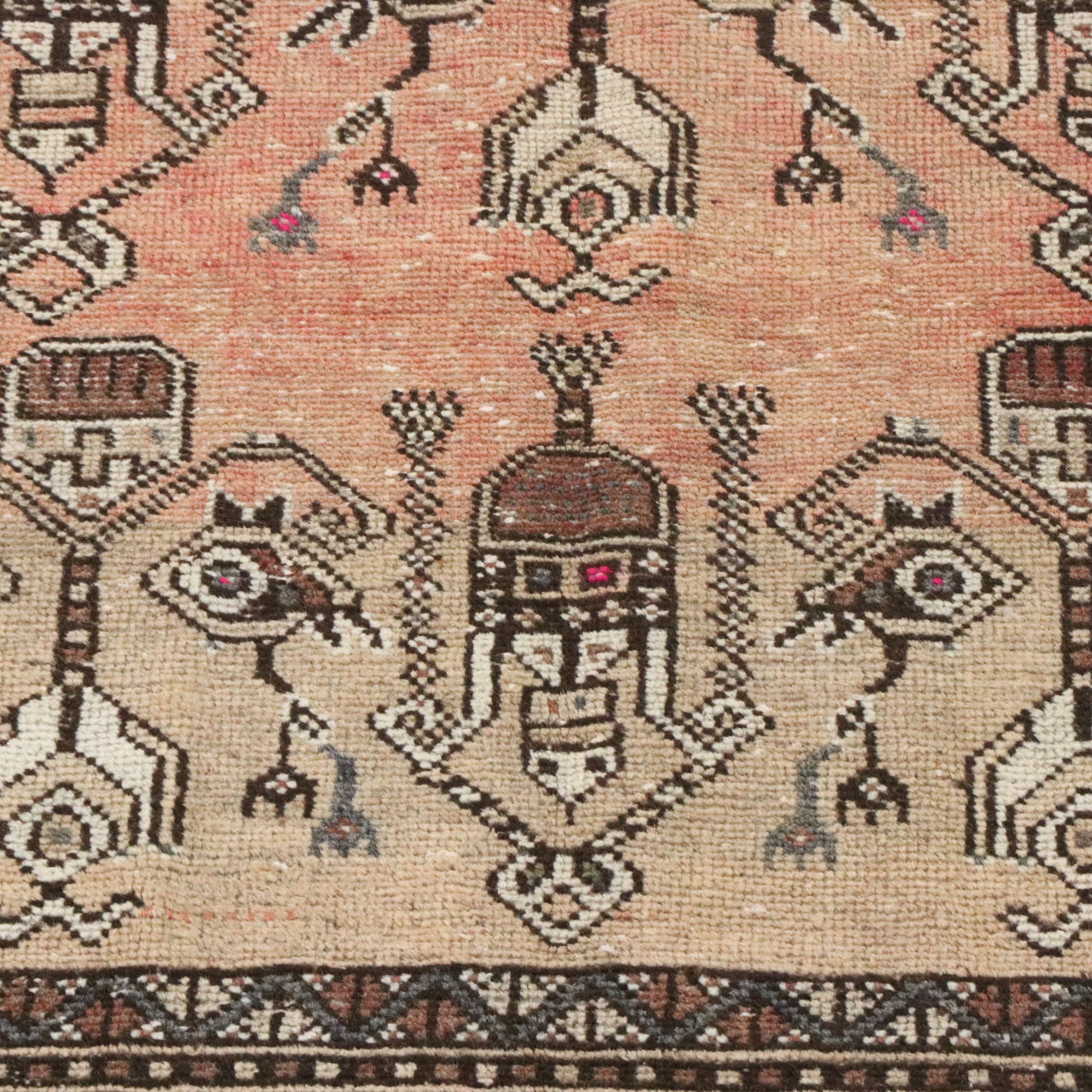 4'1 x 7' Hand-Knotted Afghan Baluch Area Rug