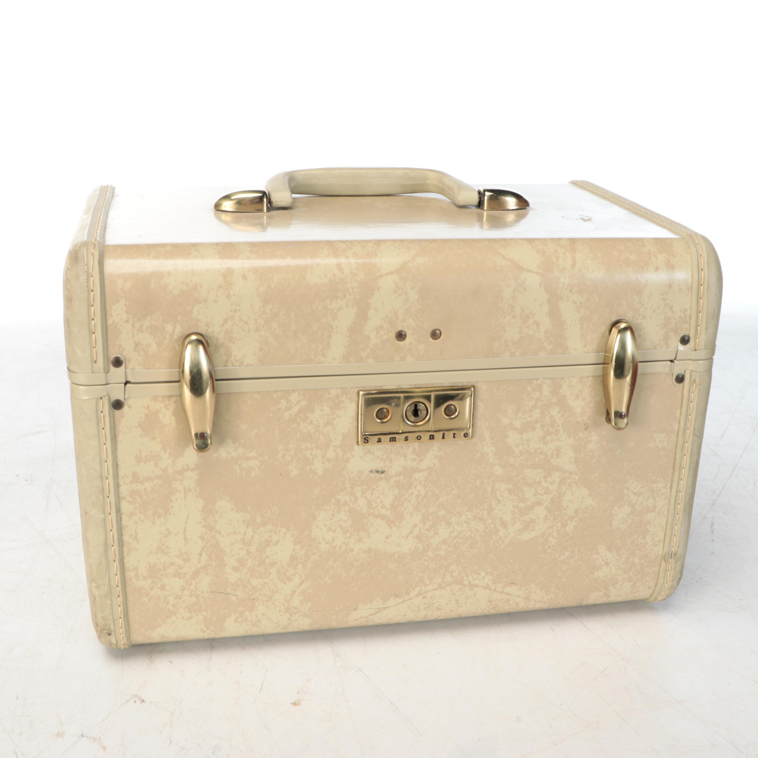 Samsonite and Mark Cross Hard Shell Train Cases and Suitcase