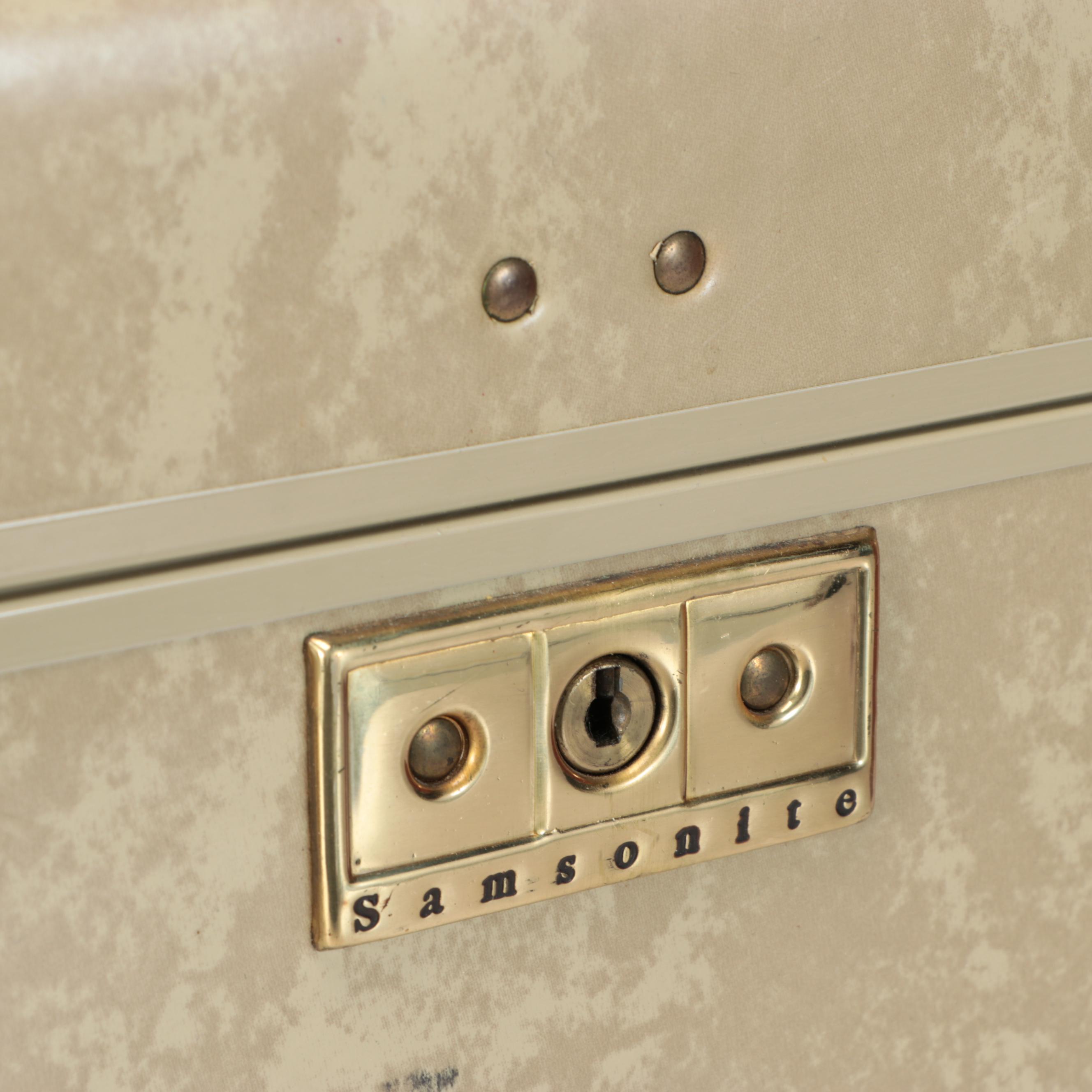 Samsonite and Mark Cross Hard Shell Train Cases and Suitcase