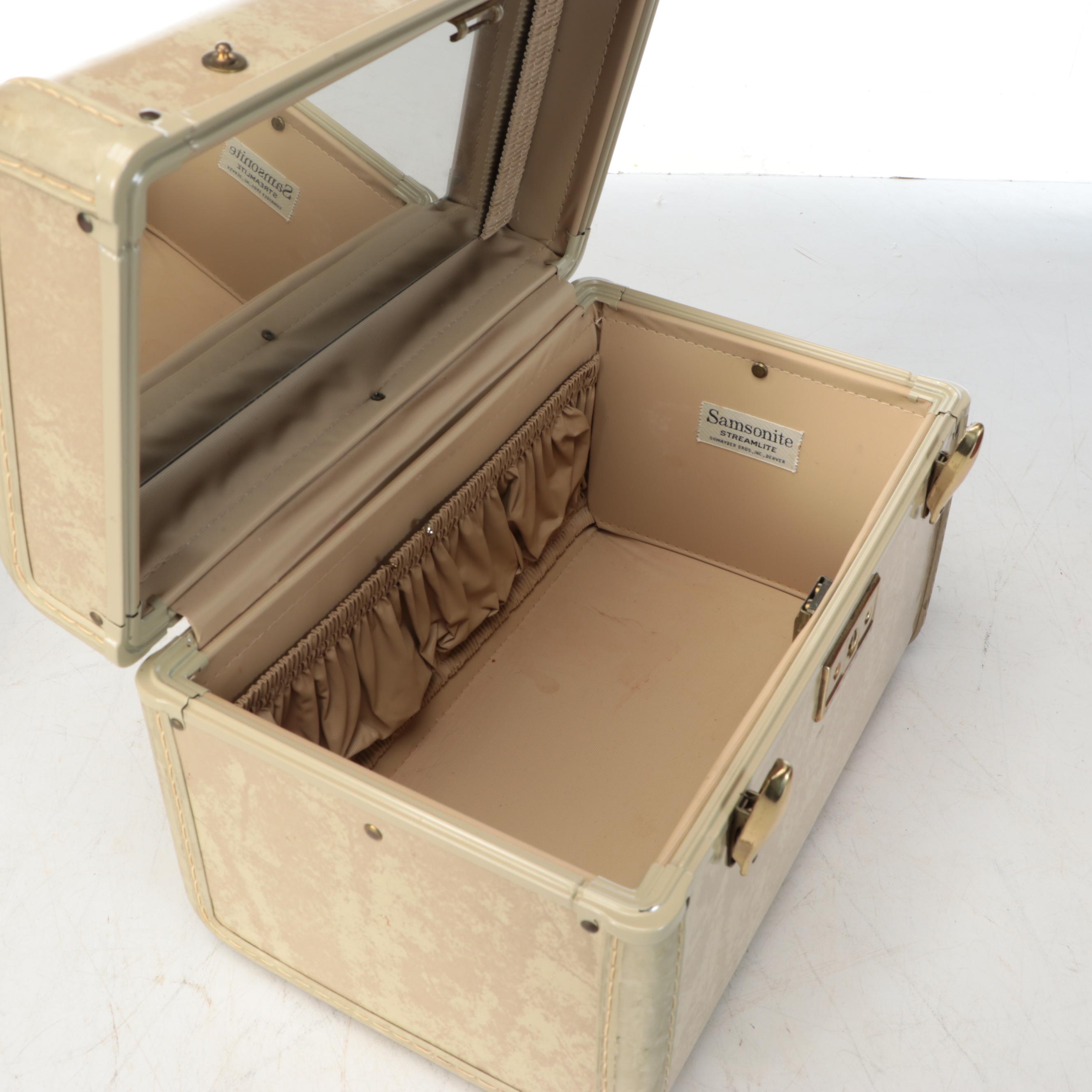 Samsonite and Mark Cross Hard Shell Train Cases and Suitcase