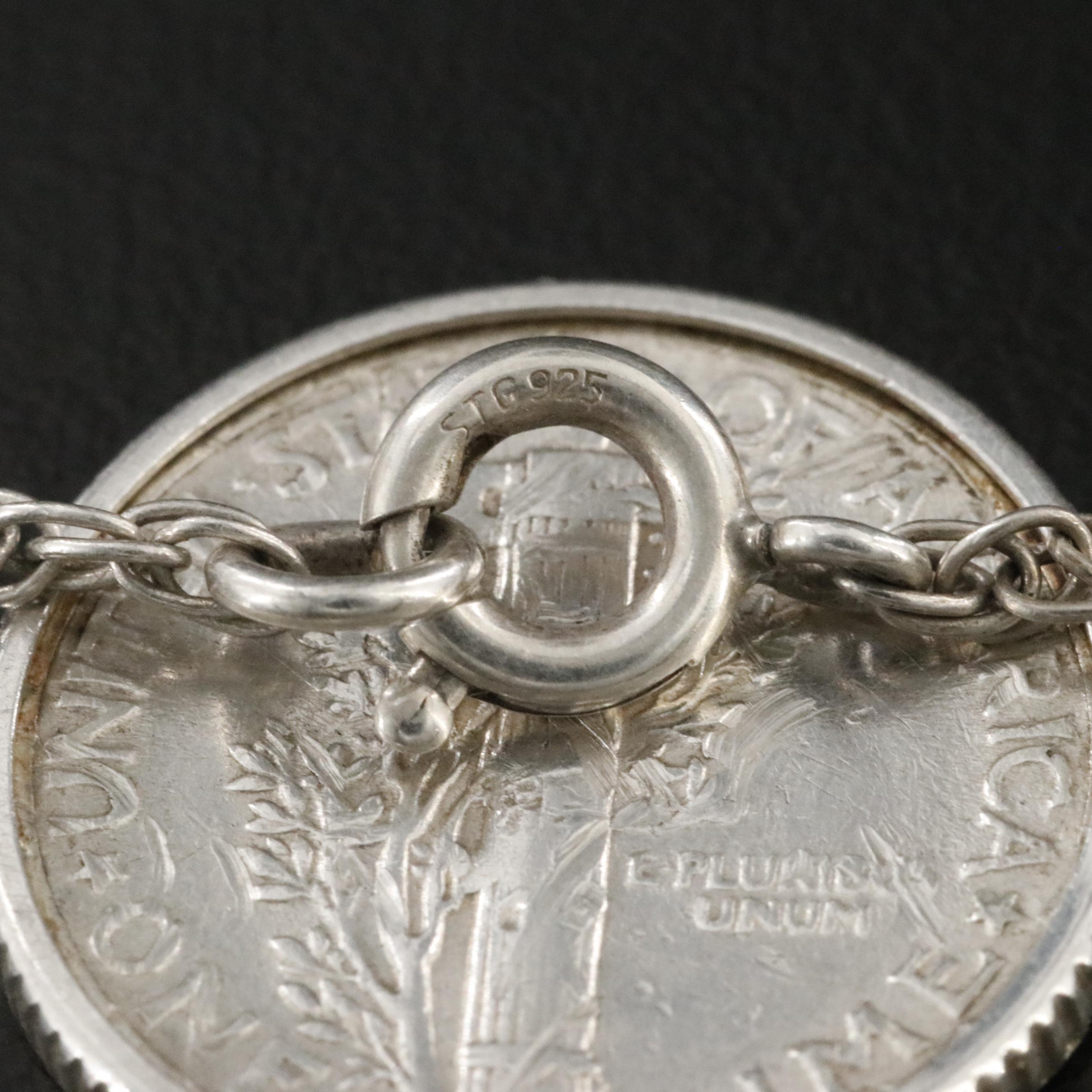 Sterling Necklace with 1945 Mercury Dime