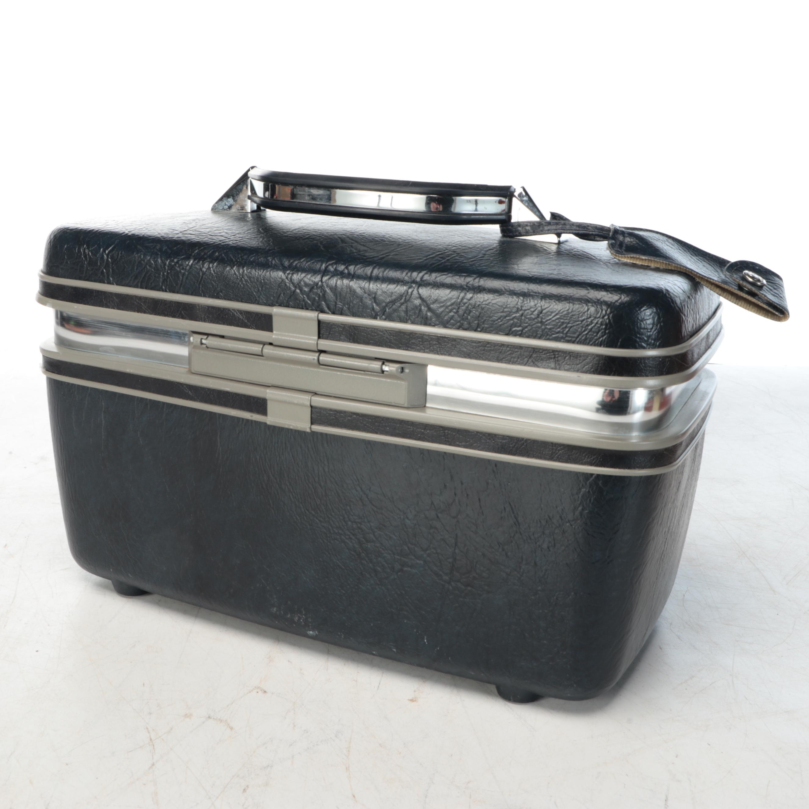 Samsonite and Mark Cross Hard Shell Train Cases and Suitcase