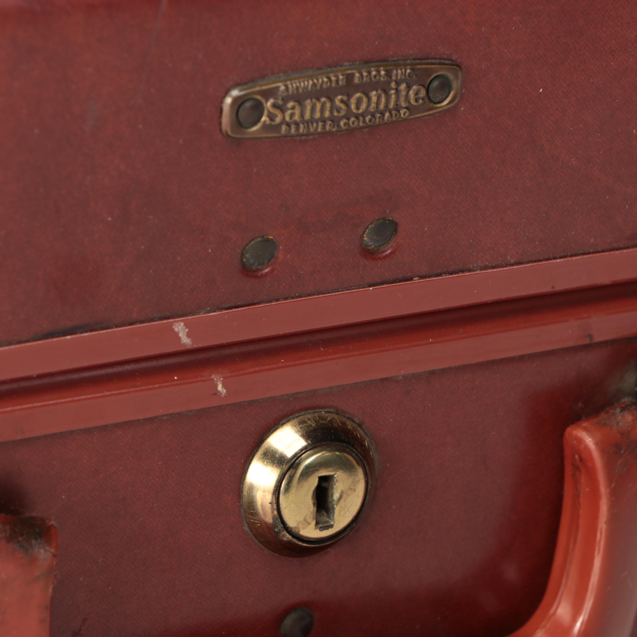 Samsonite and Mark Cross Hard Shell Train Cases and Suitcase