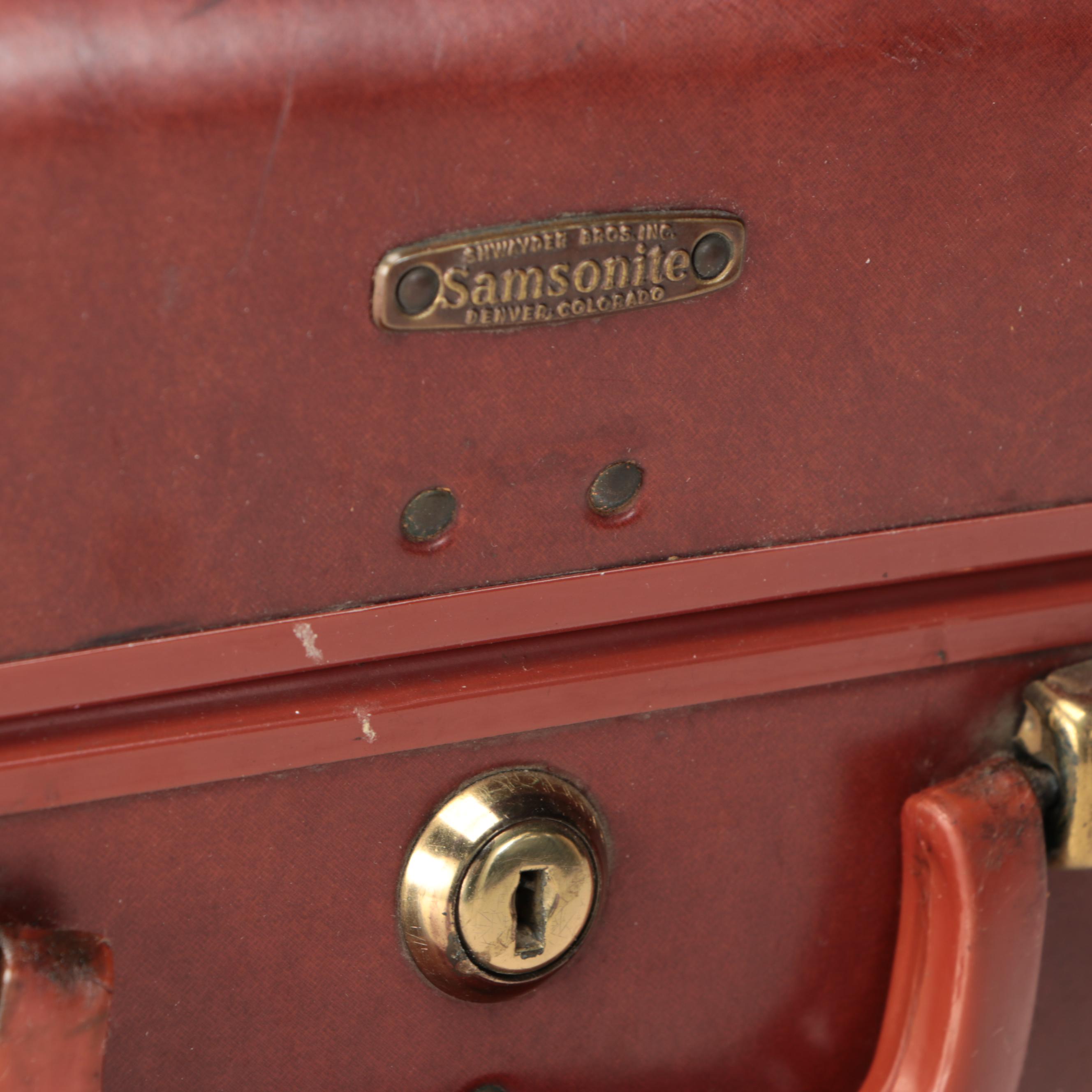 Samsonite and Mark Cross Hard Shell Train Cases and Suitcase