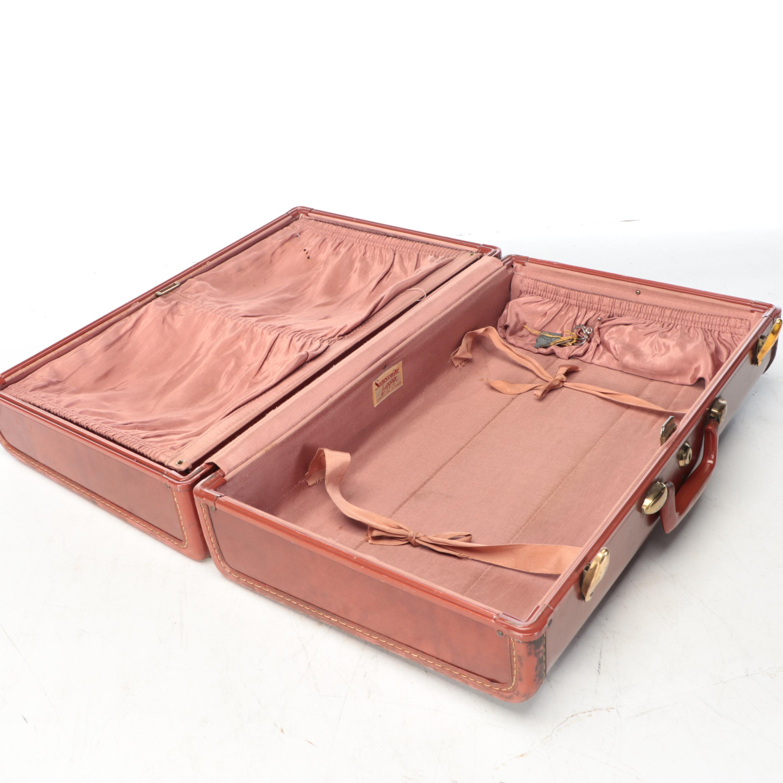 Samsonite and Mark Cross Hard Shell Train Cases and Suitcase