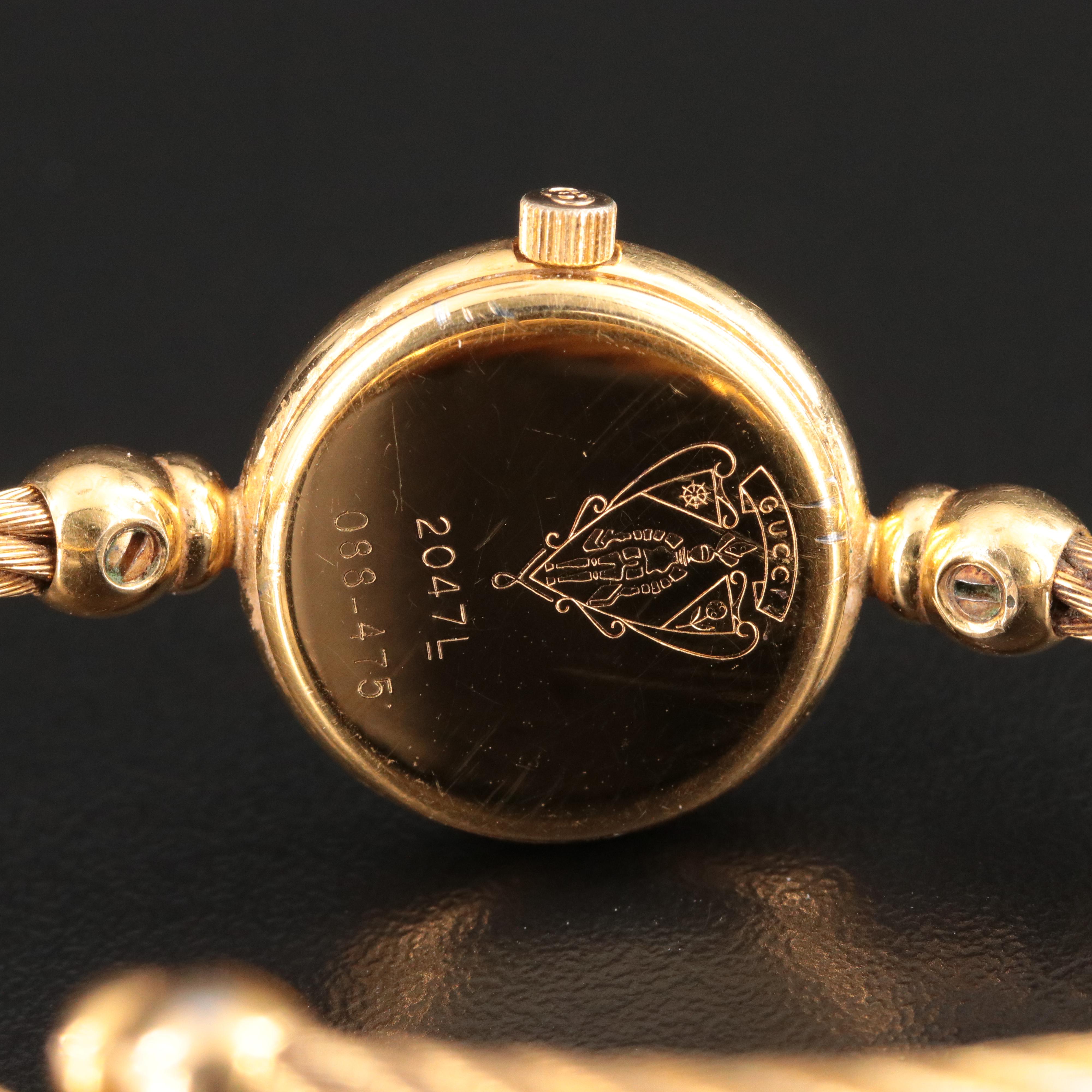 Gucci 2047L Bangle Watch with Blue Dial