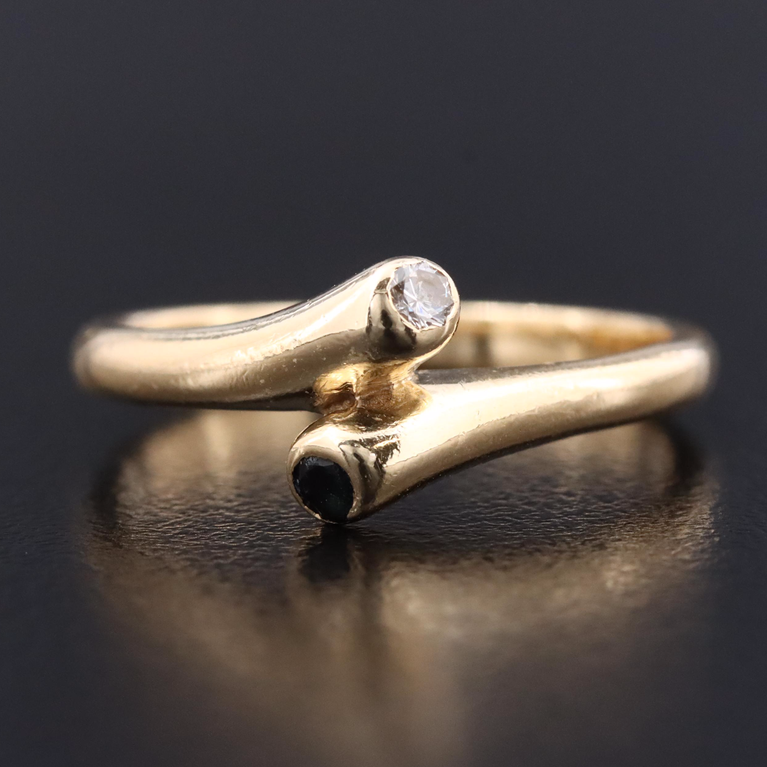 14K Sapphire and Diamond Ring