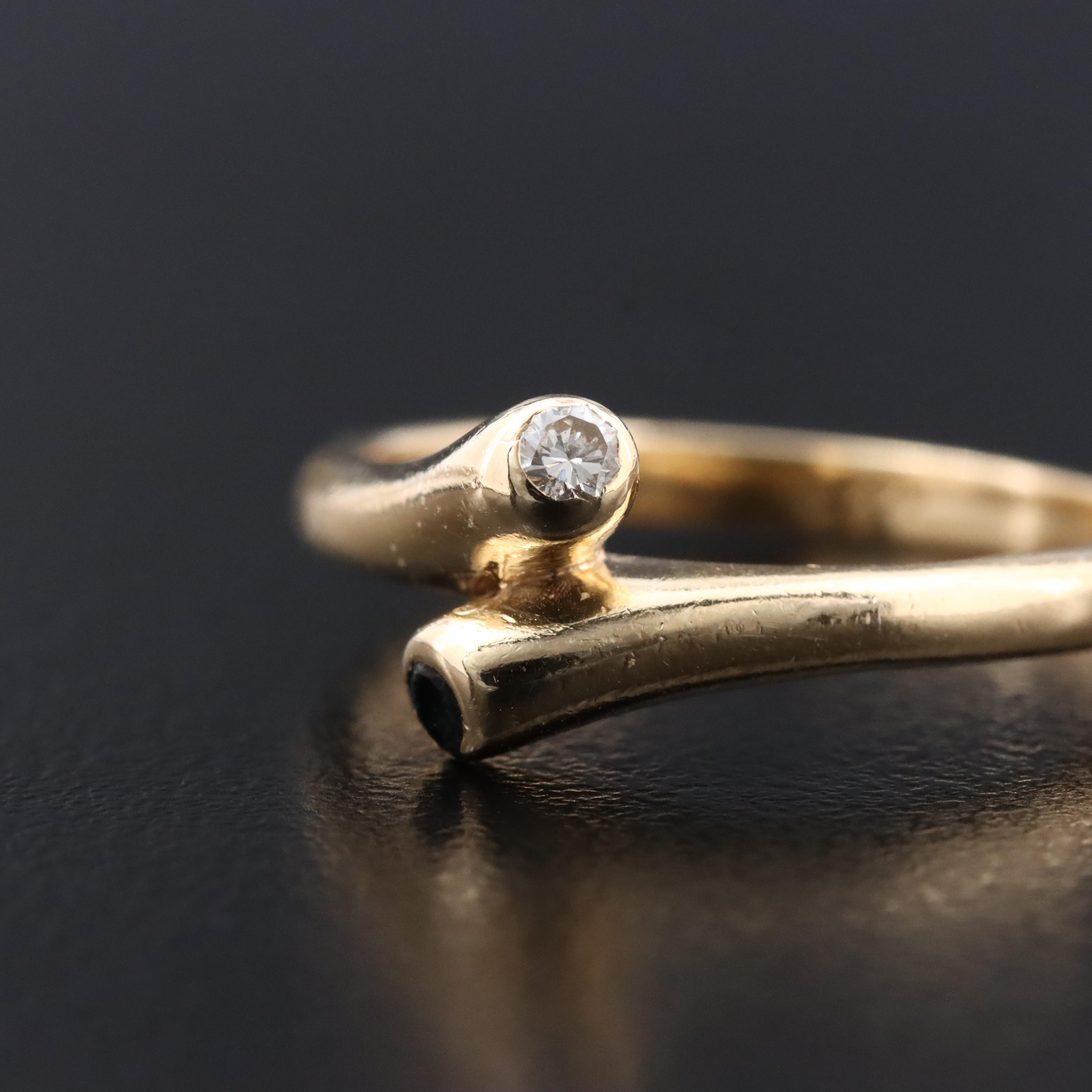 14K Sapphire and Diamond Ring