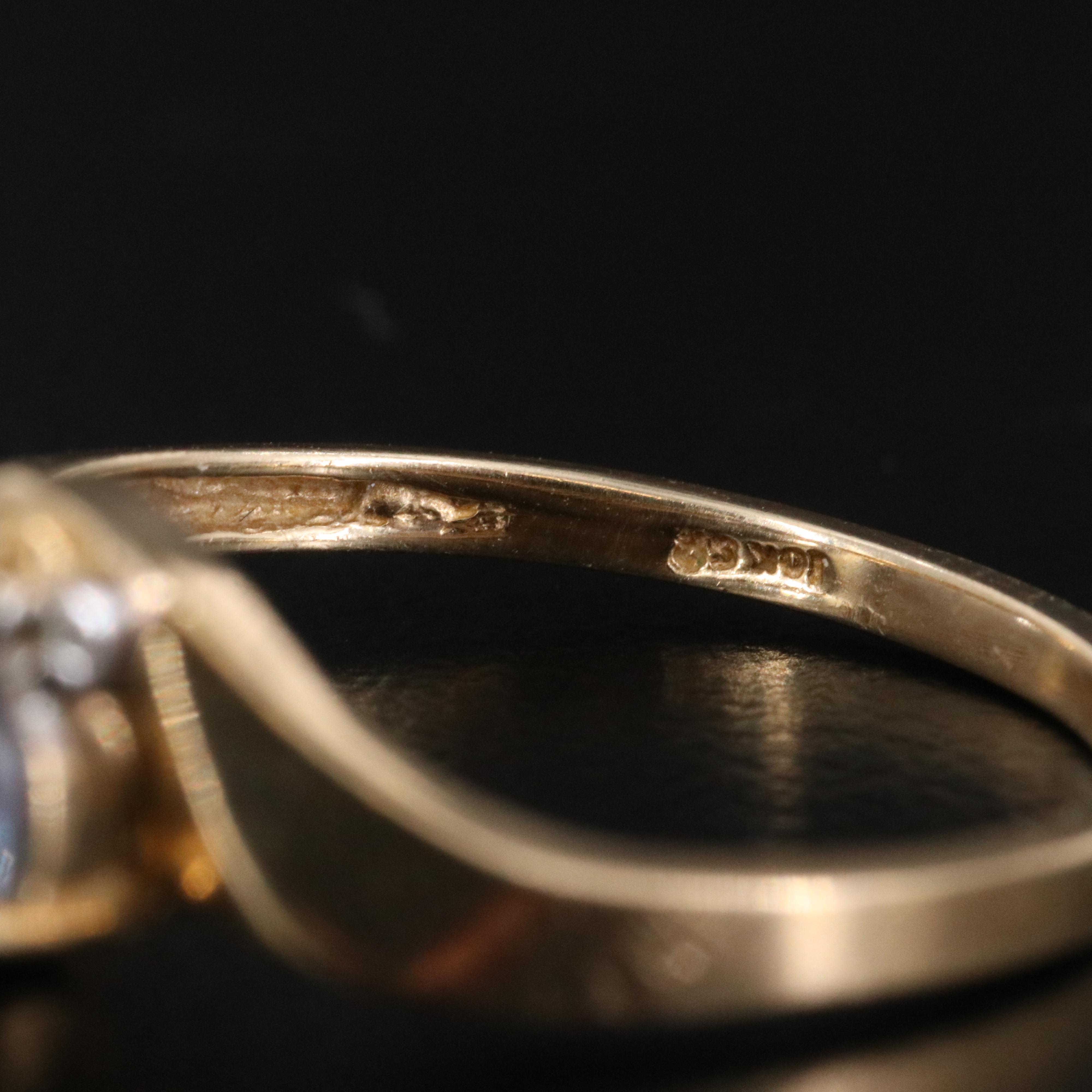 10K Color Change Sapphire Heart Ring with Diamond Accent