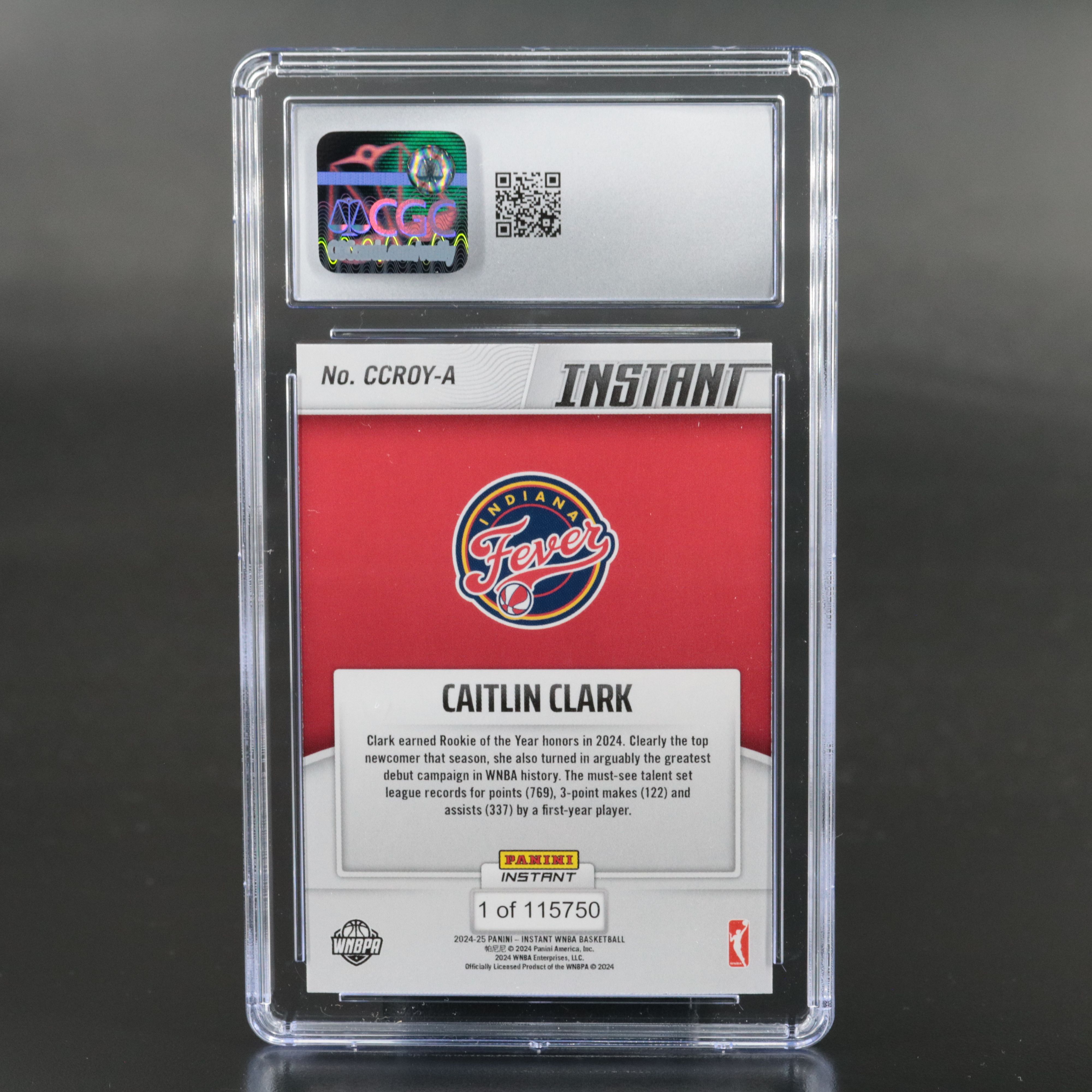 2024-25 Panini Instant Caitlin Clark Rookie of the Year Card Graded CGC 10