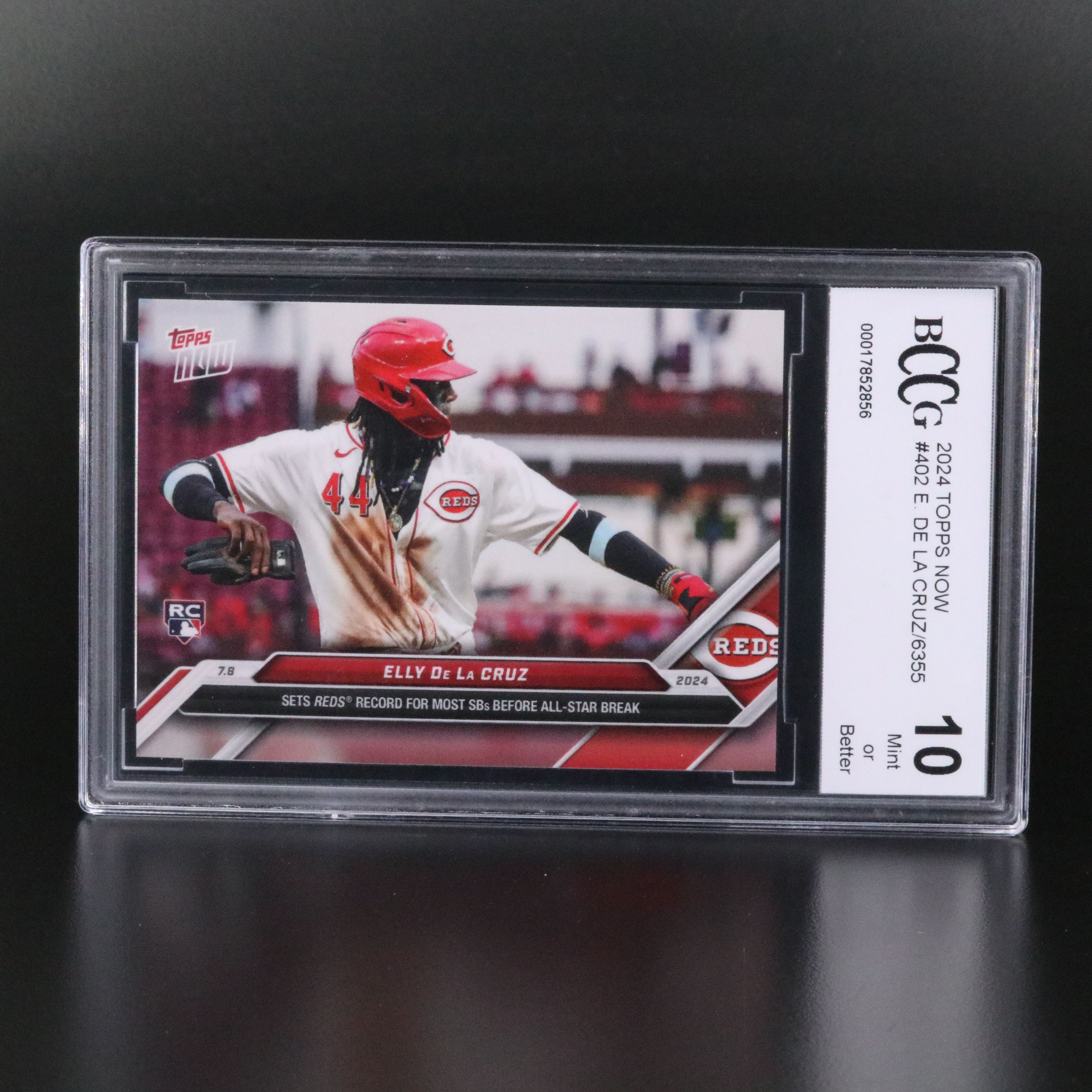 2024 Topps Now Elly De La Cruz Cincinnati Reds Rookie Card Graded BCCG 10