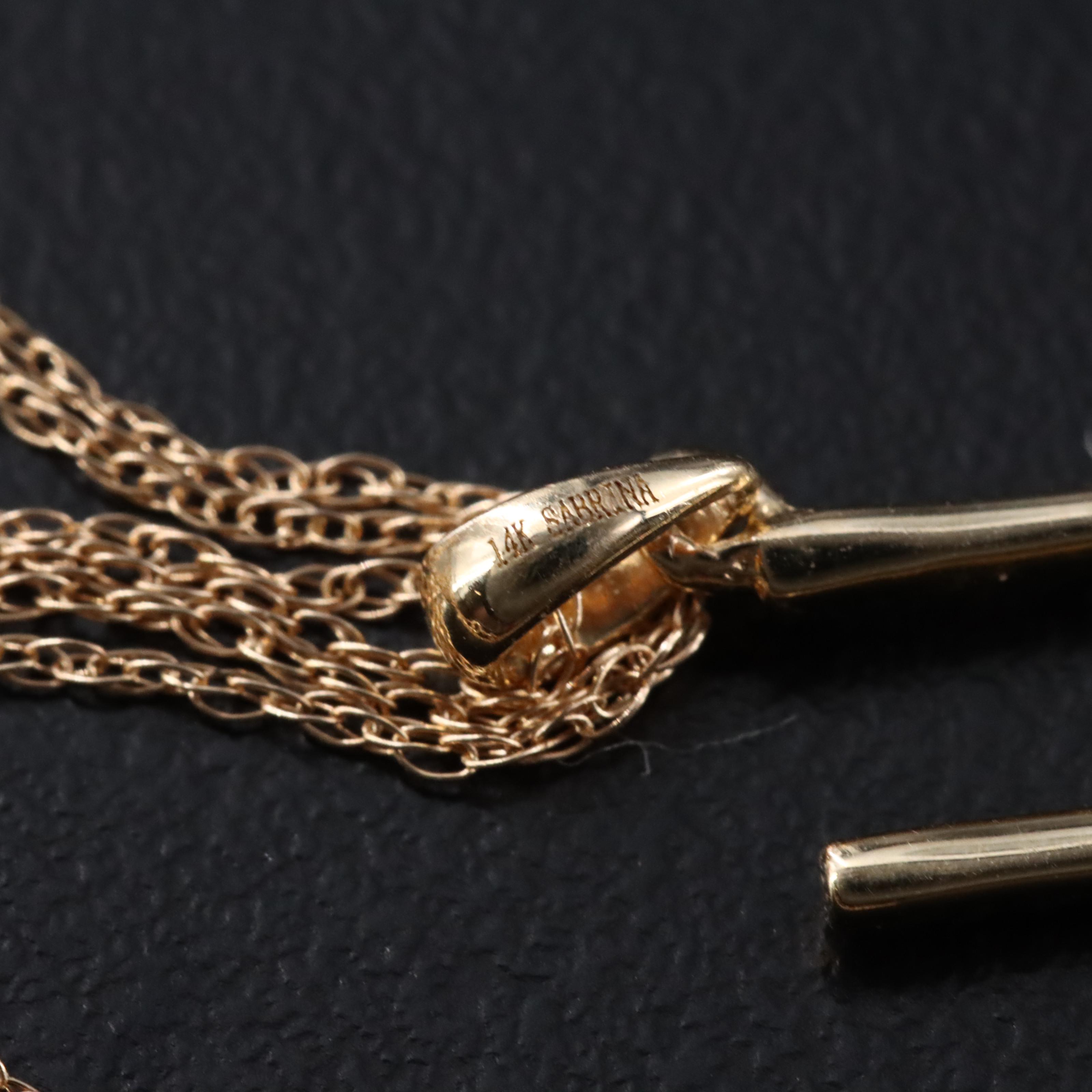 14K 0.07 CTW Diamond "U" Initial Pendant Necklace