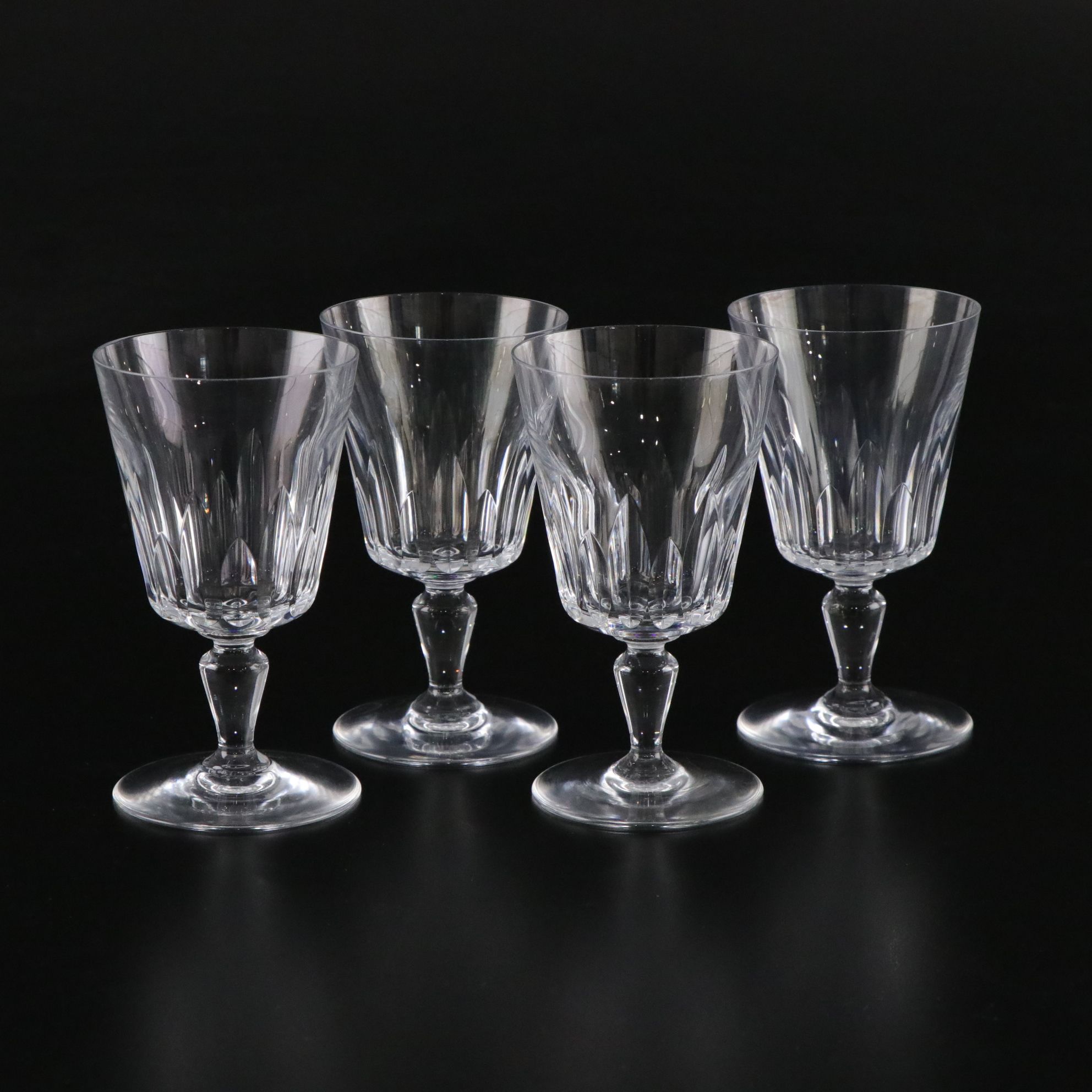 Baccarat "Biarritz" Cut Crystal Claret Wine Glasses