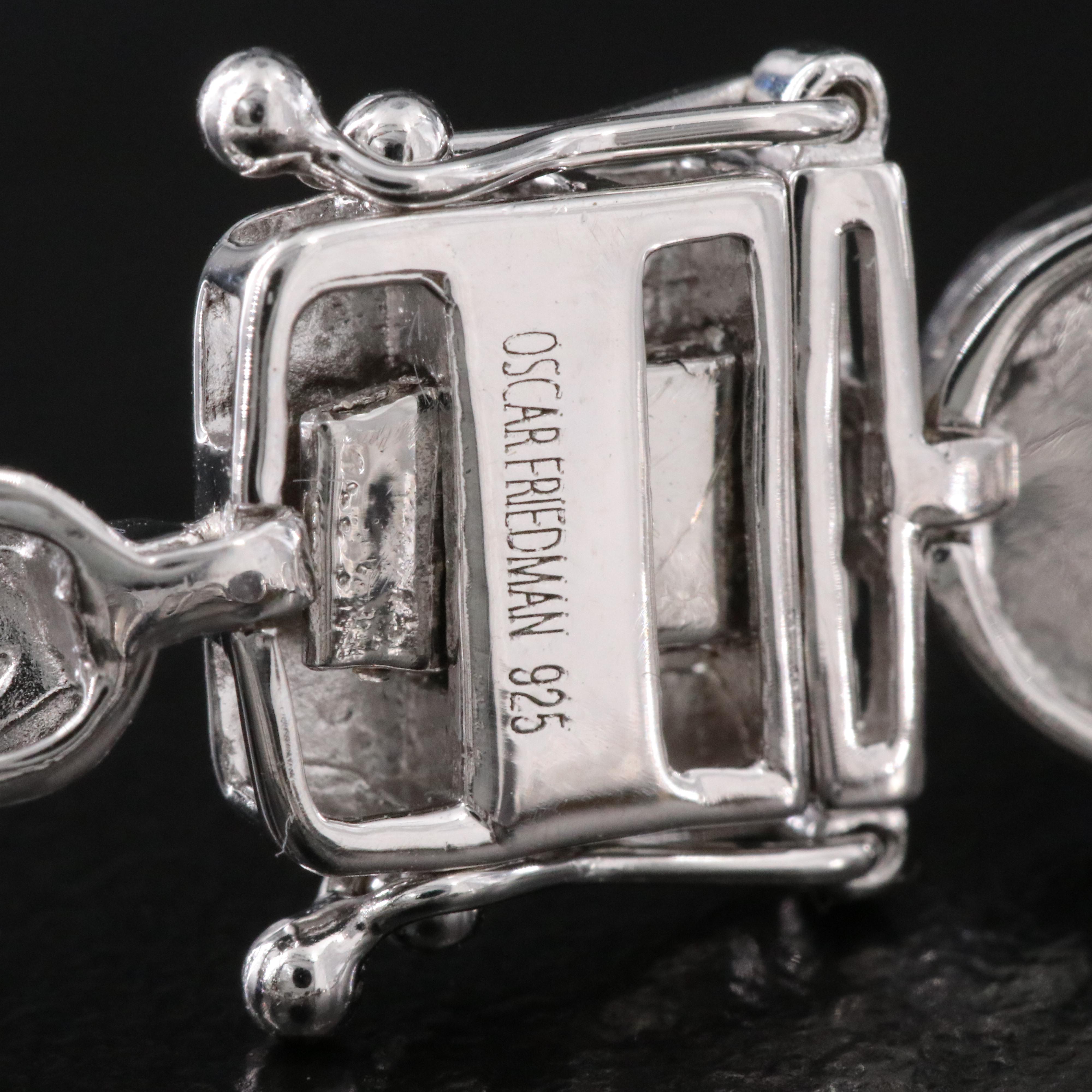 Oscar Friedman Sterling Tanzanite and Diamond Infinity Link Bracelet