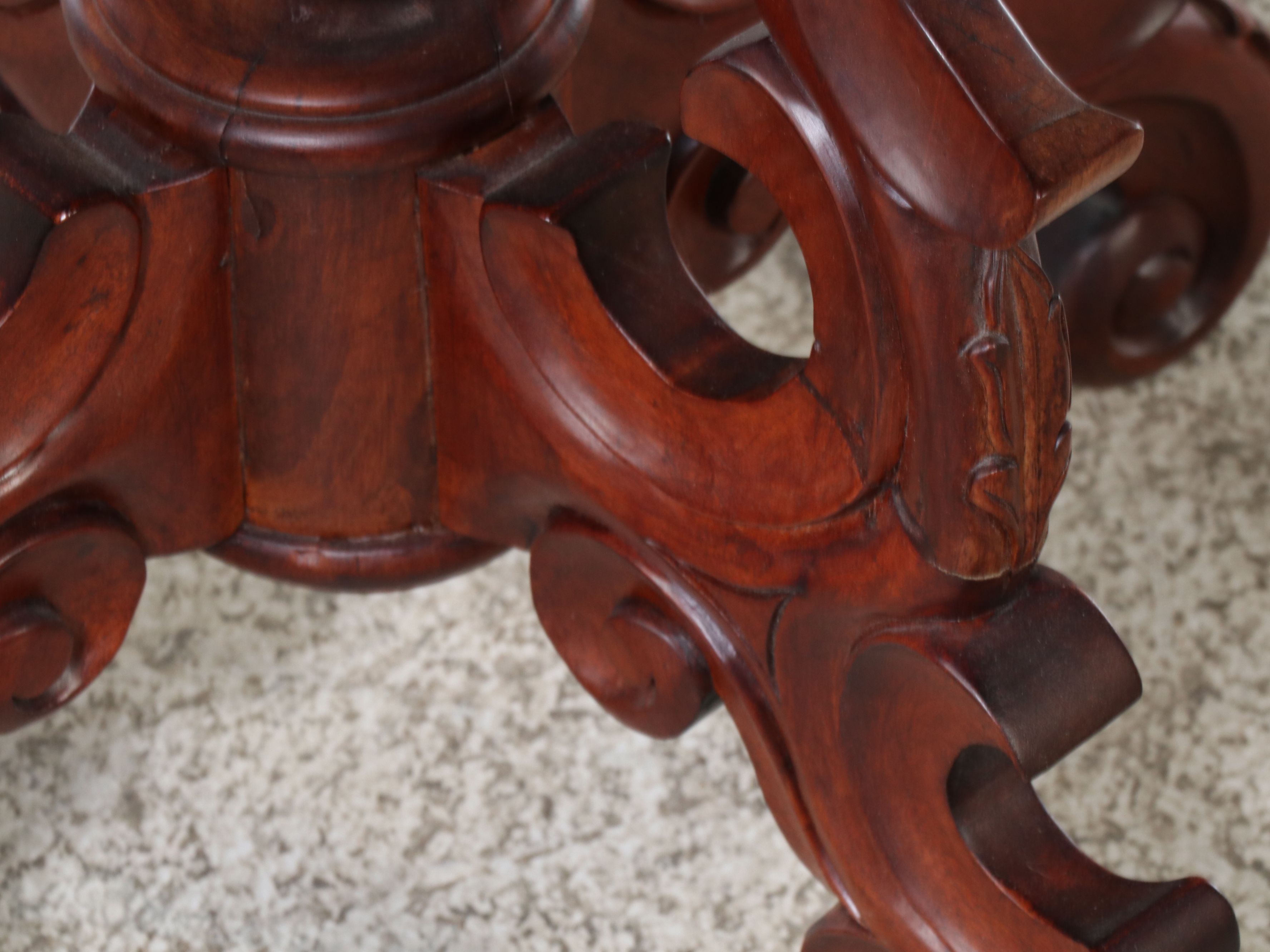 Victorian Style Carved Mahogany Table, 20th Century