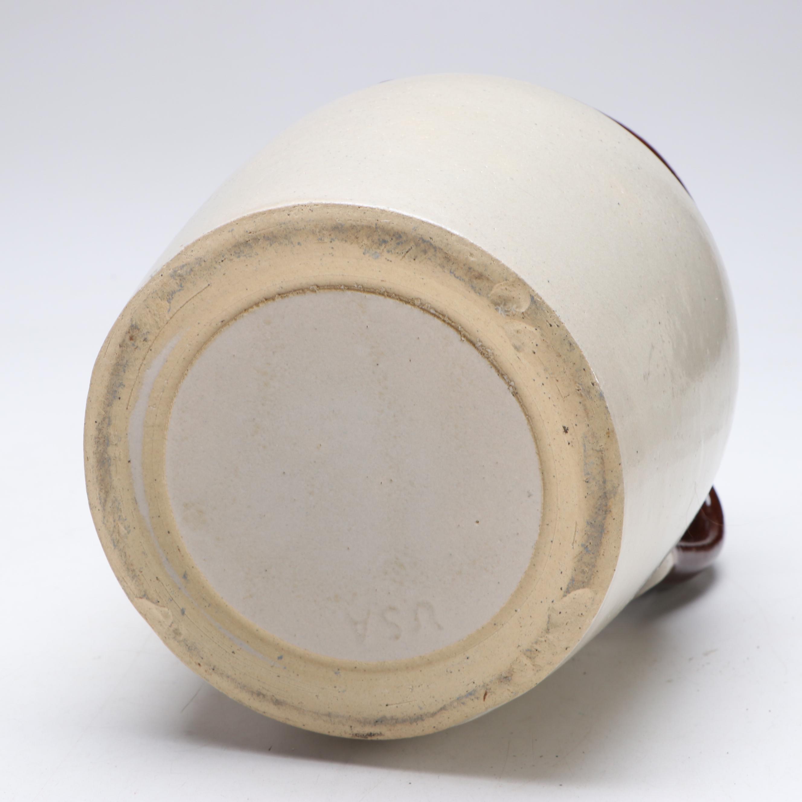 Pennsylvania Salt Glazed Crock with Cobalt Stencil Decoration and Other Crocks