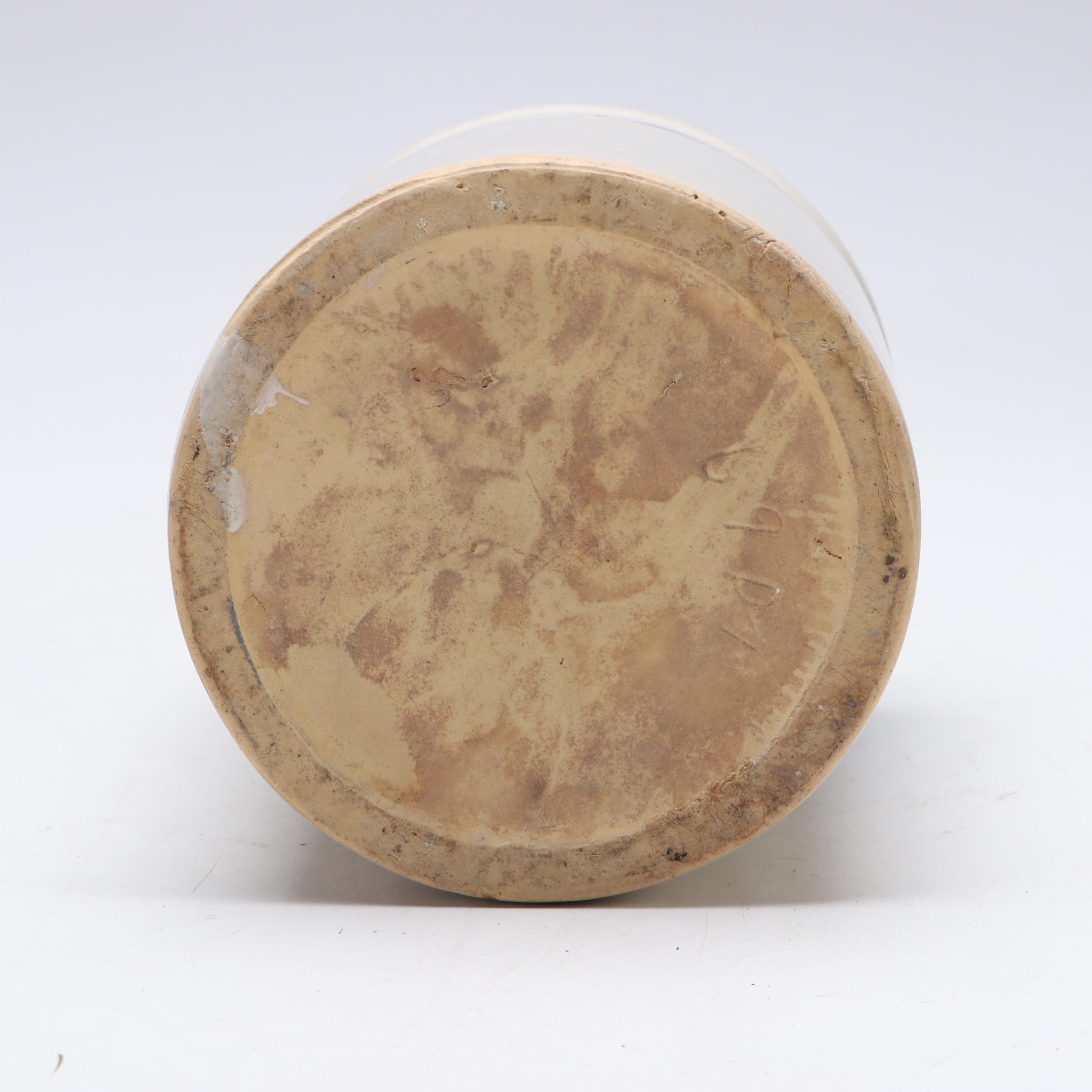 Pennsylvania Salt Glazed Crock with Cobalt Stencil Decoration and Other Crocks