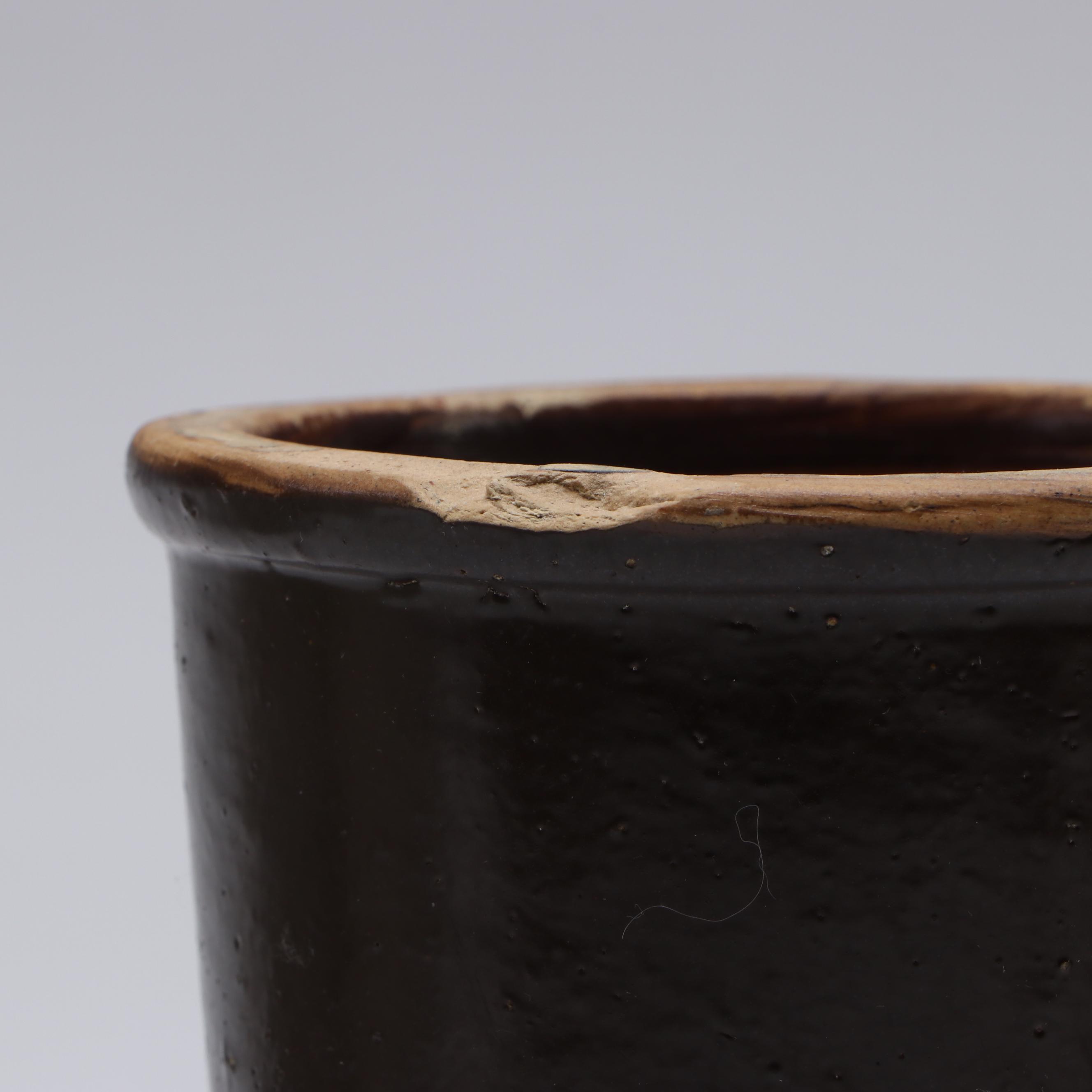 Pennsylvania Salt Glazed Crock with Cobalt Stencil Decoration and Other Crocks