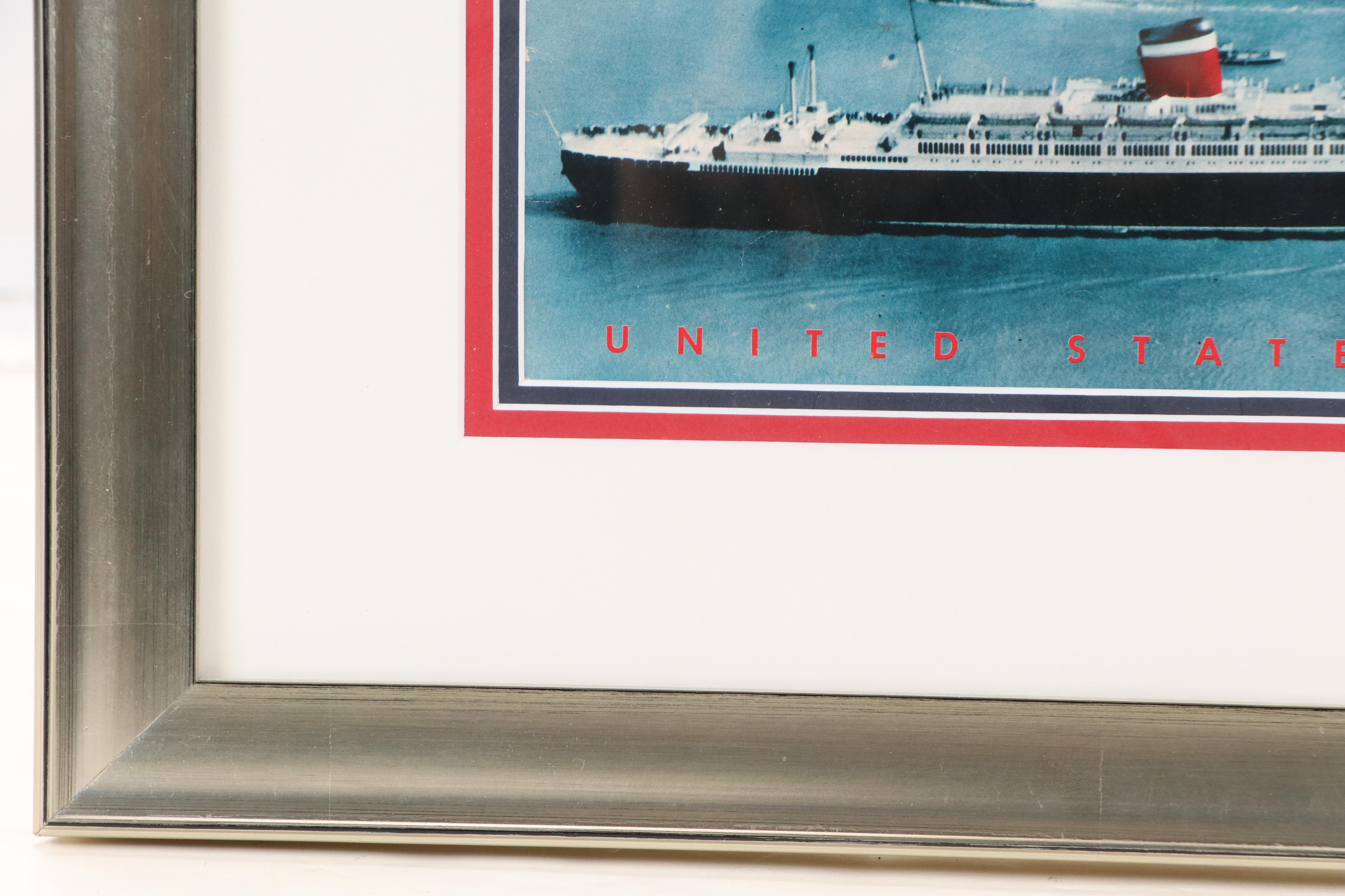 Offset Lithograph "United States Lines" S.S. America and S.S. United States