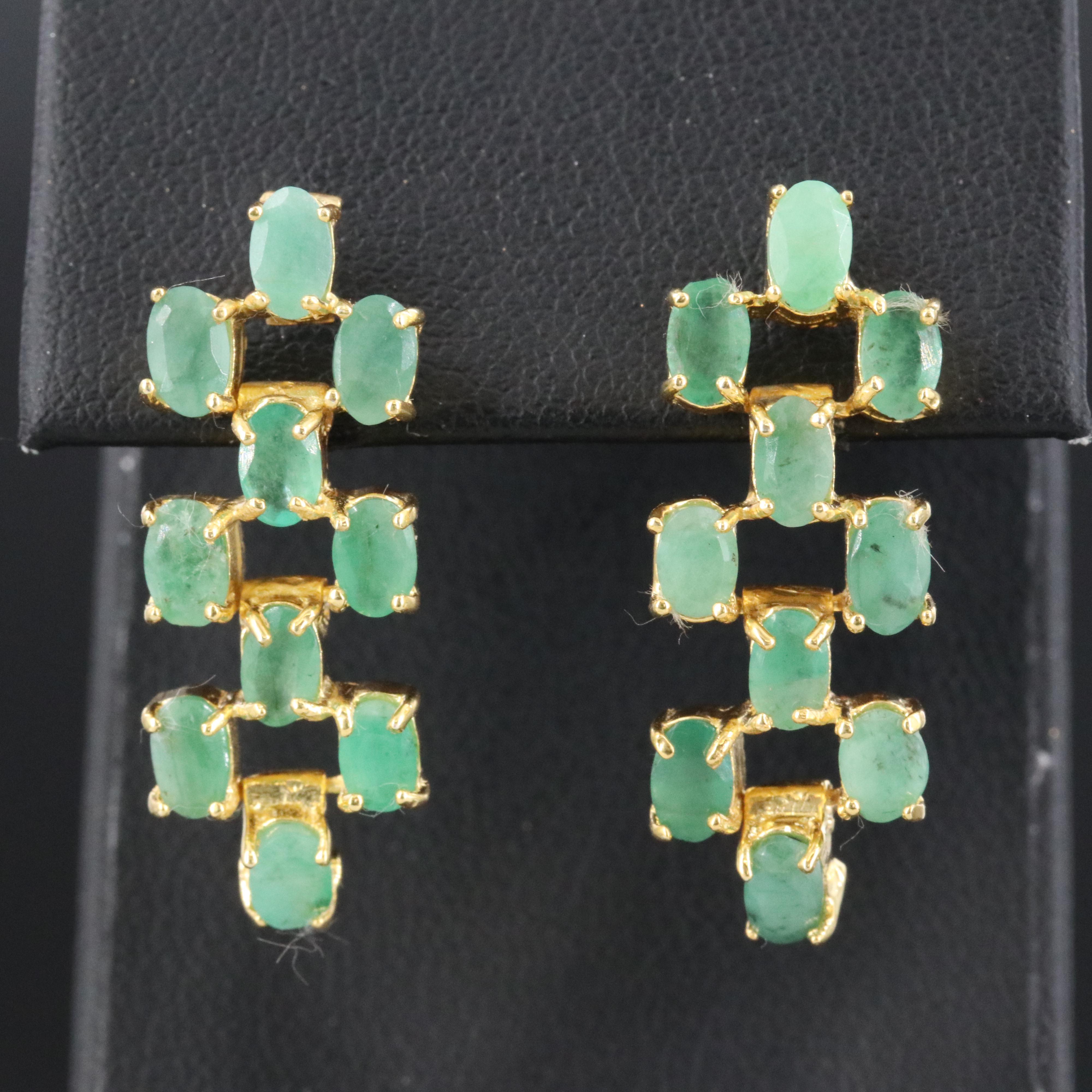 Sterling Emerald Earrings