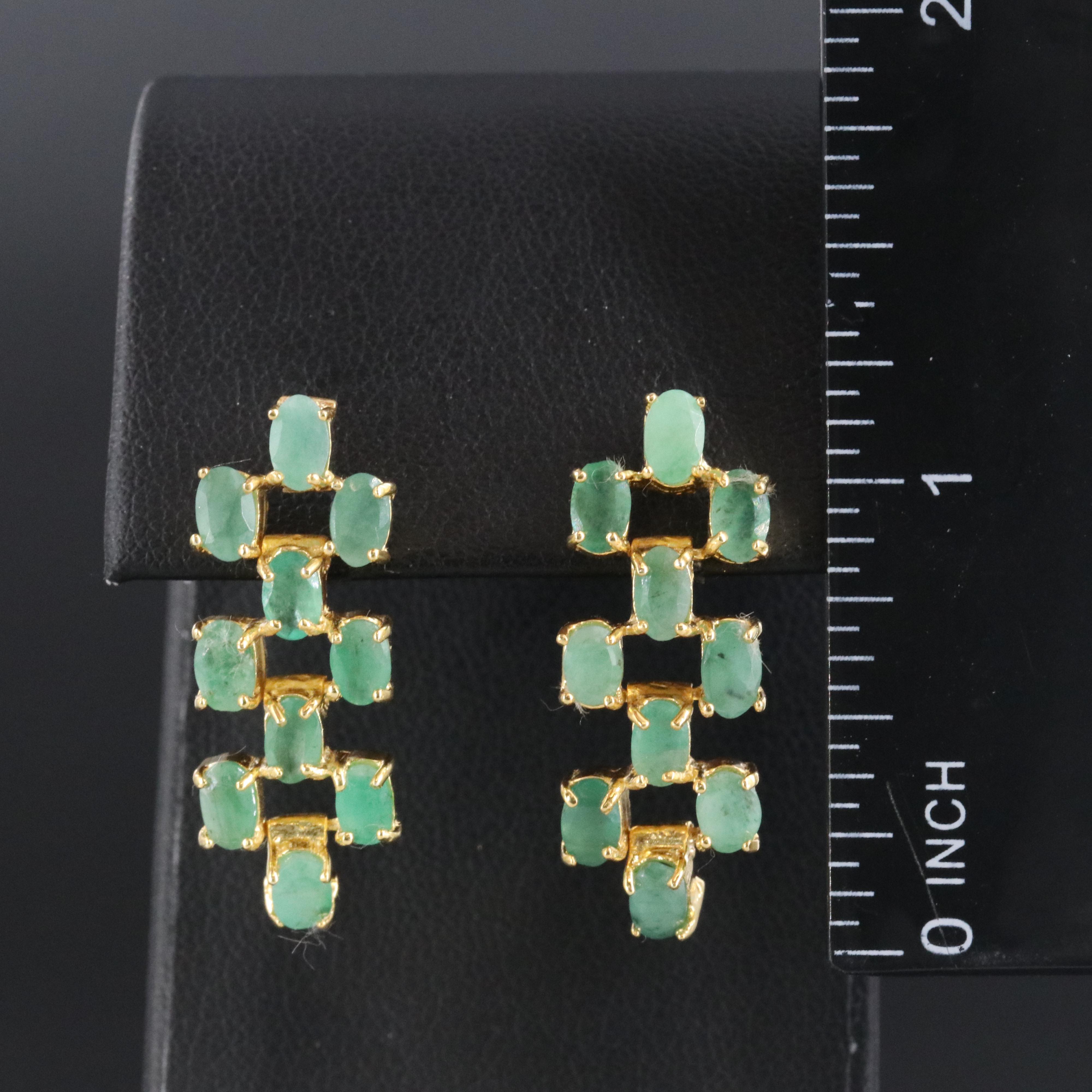Sterling Emerald Earrings