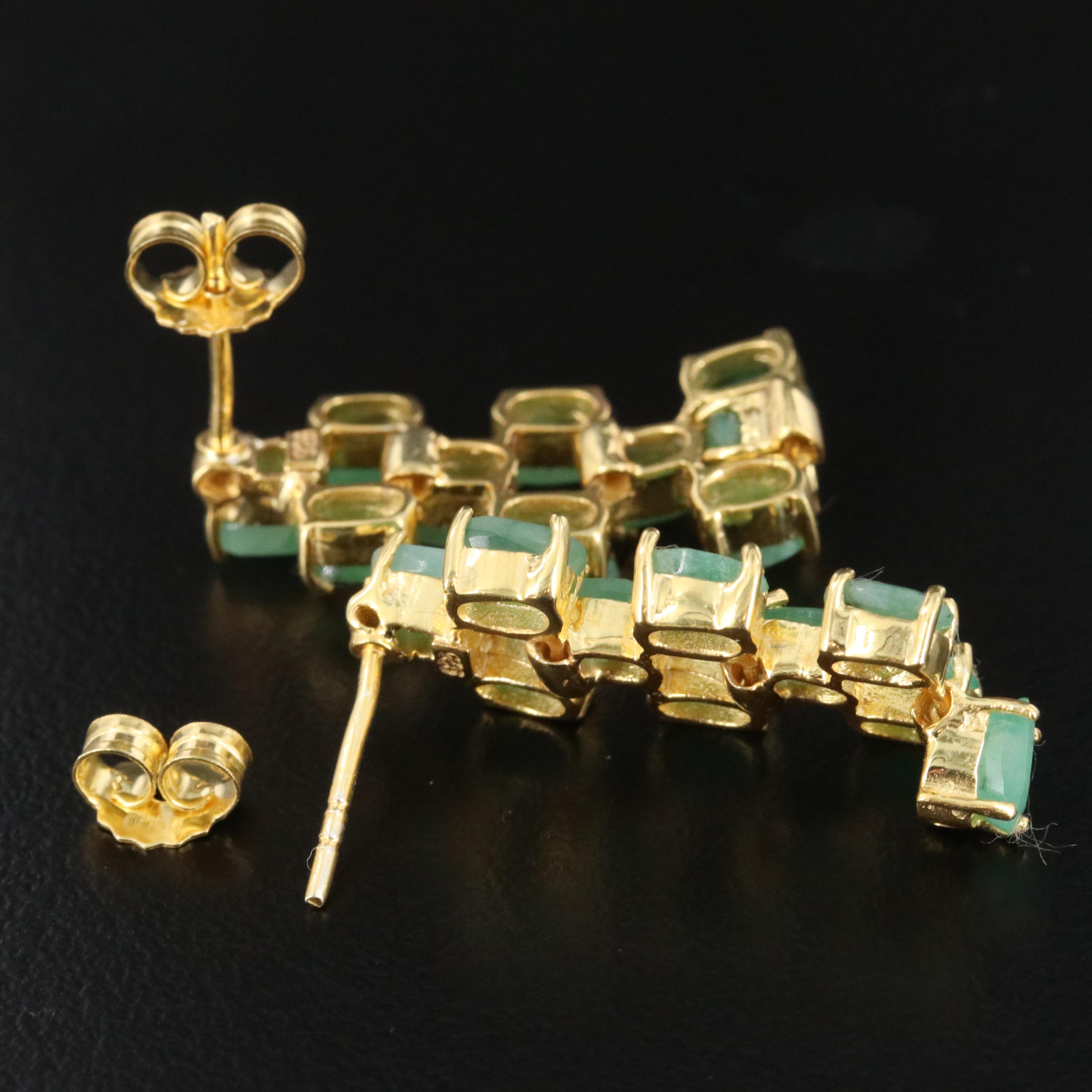 Sterling Emerald Earrings