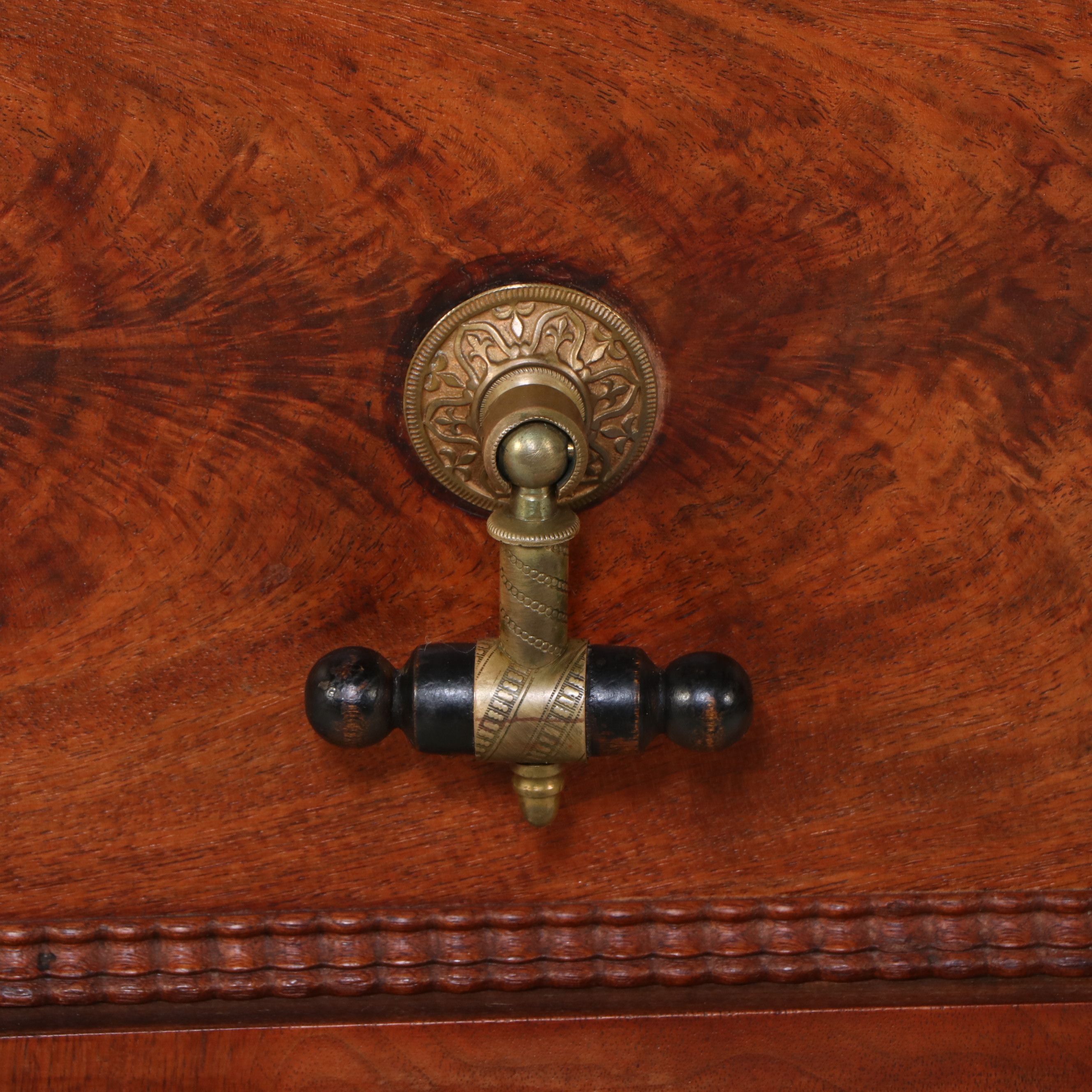 American Empire Style Burl Chest of Drawers, Mid to Late 19th Century