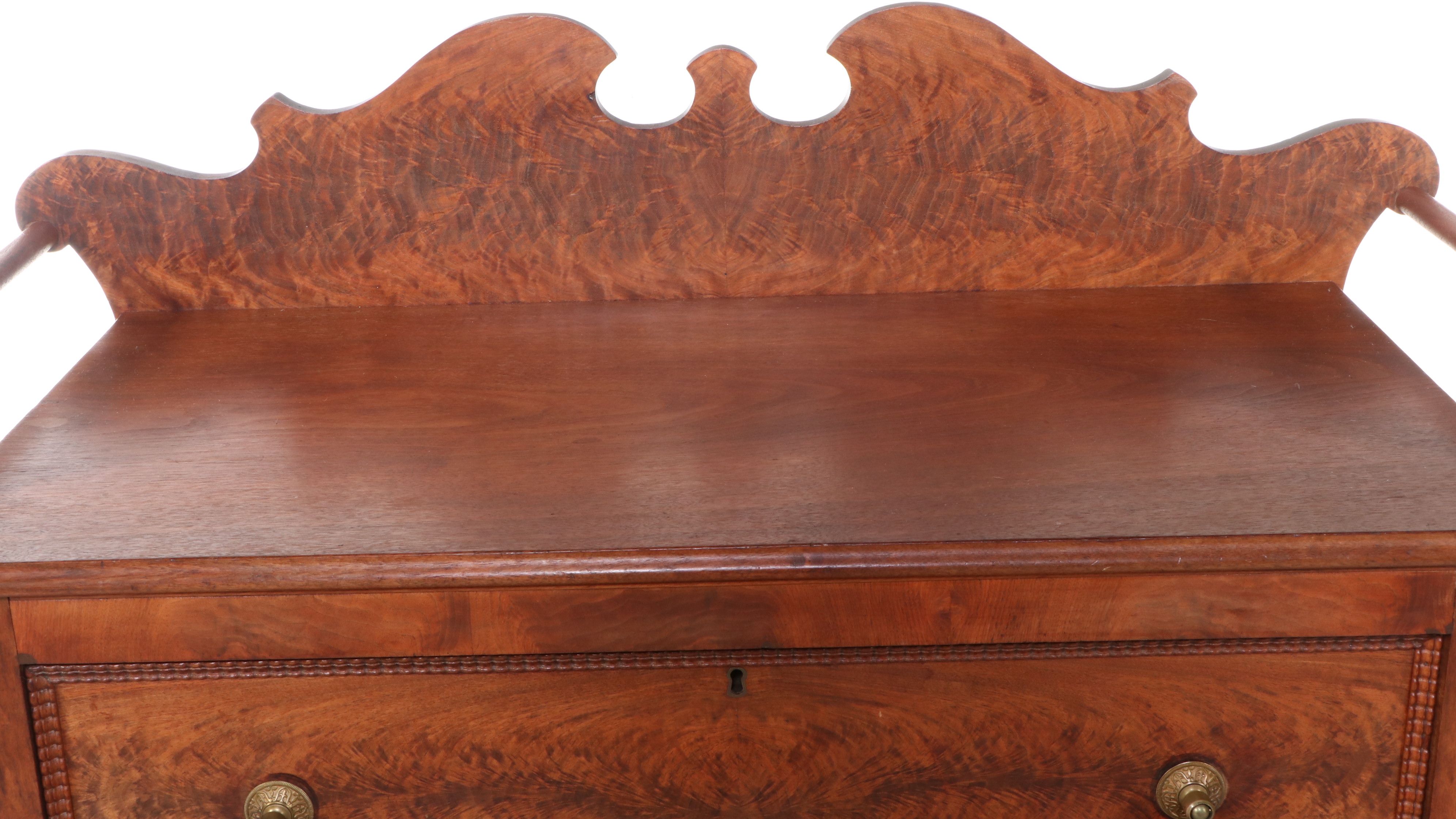 American Empire Style Burl Chest of Drawers, Mid to Late 19th Century