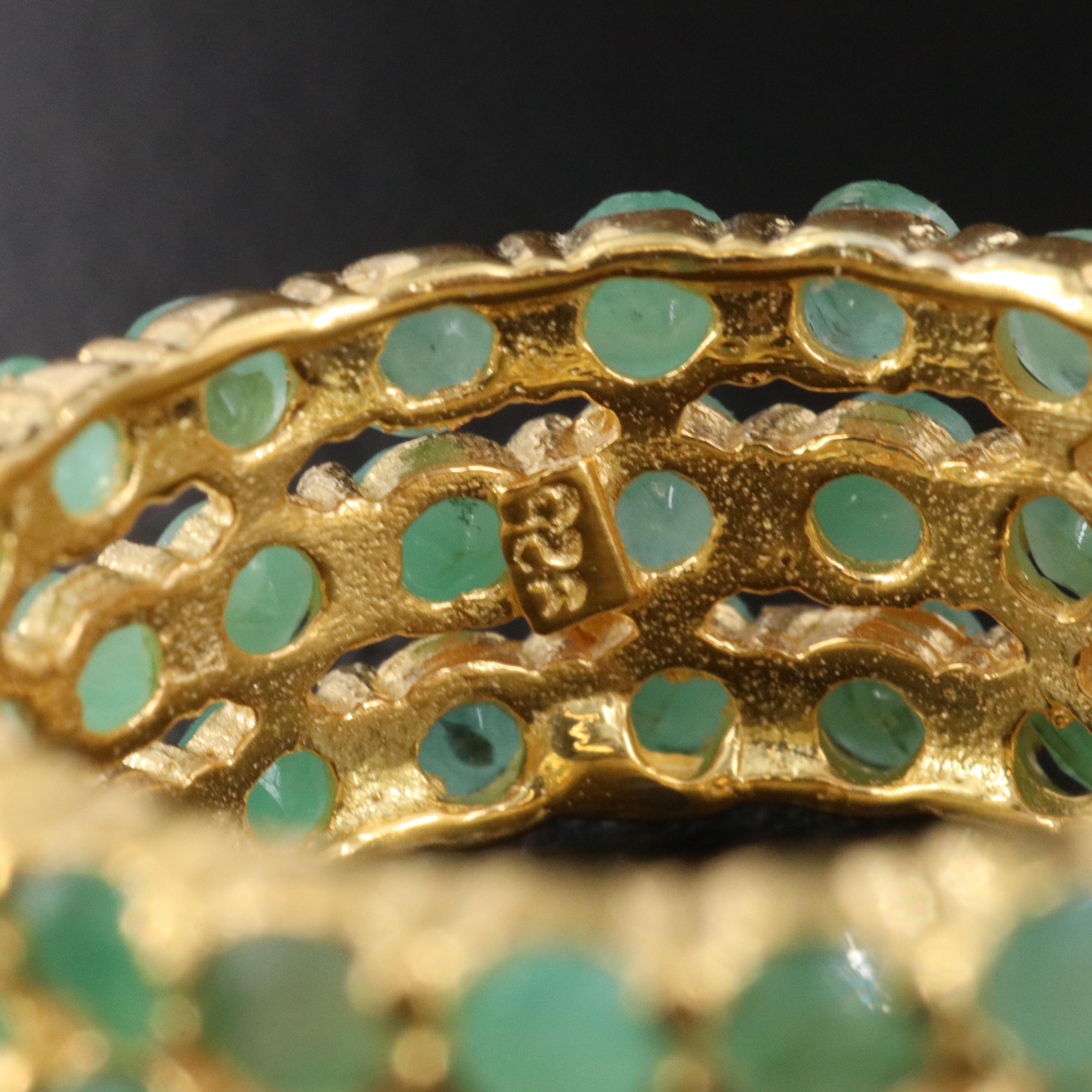 Sterling Emerald Eternity Band