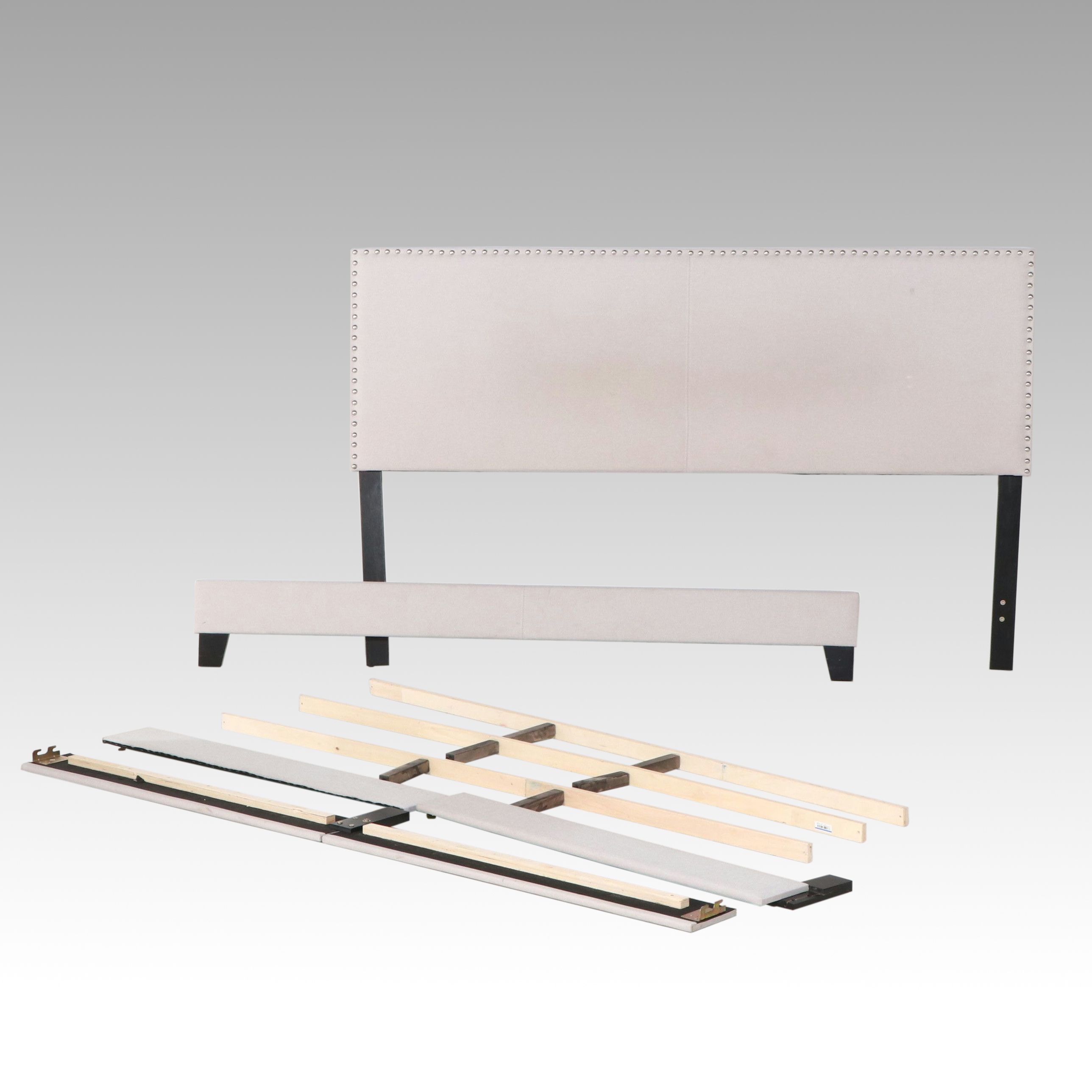 Coaster Fine Furniture Upholstered Bed Frame with Nailhead Trim