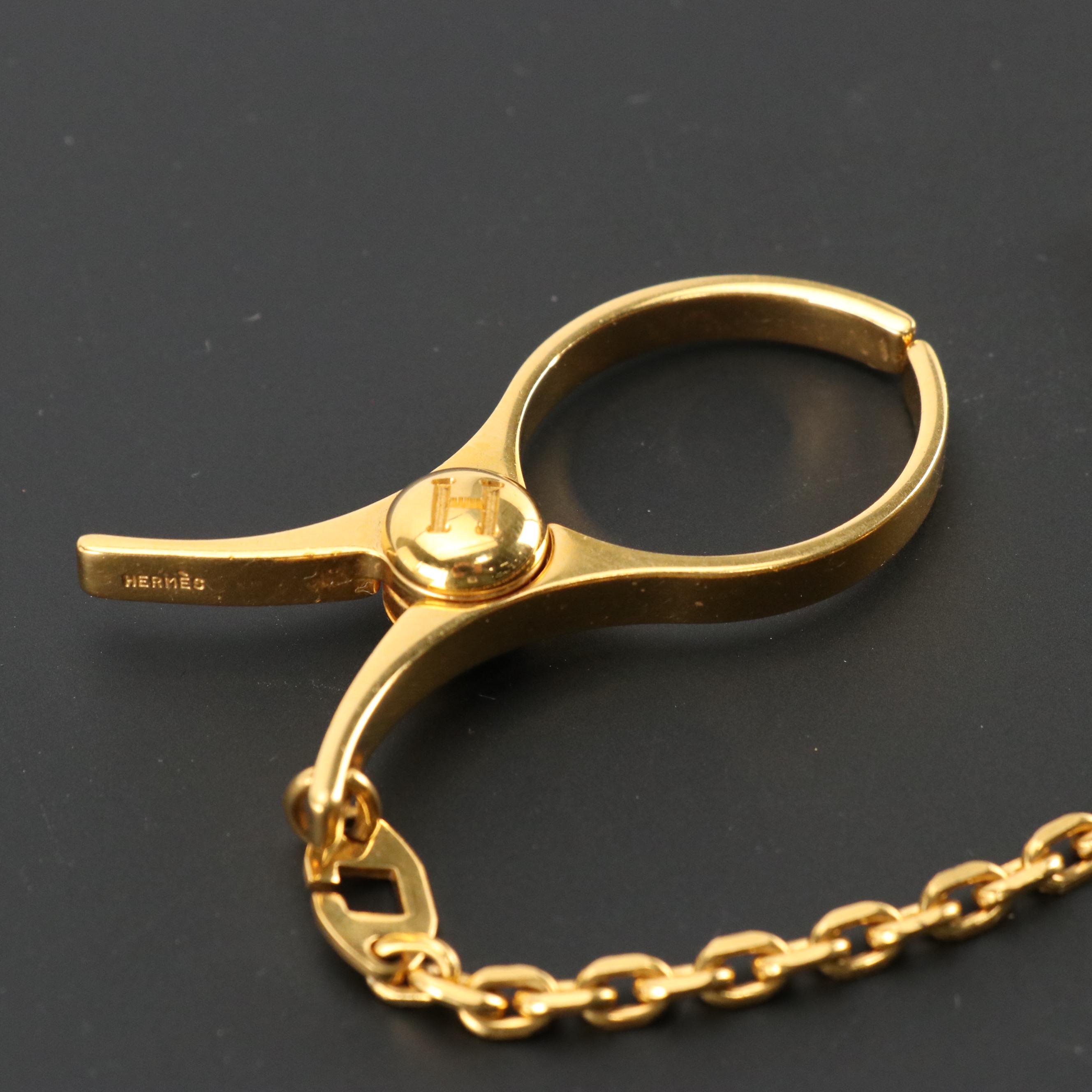 Hermès Gold Tone Filou Glove Clip