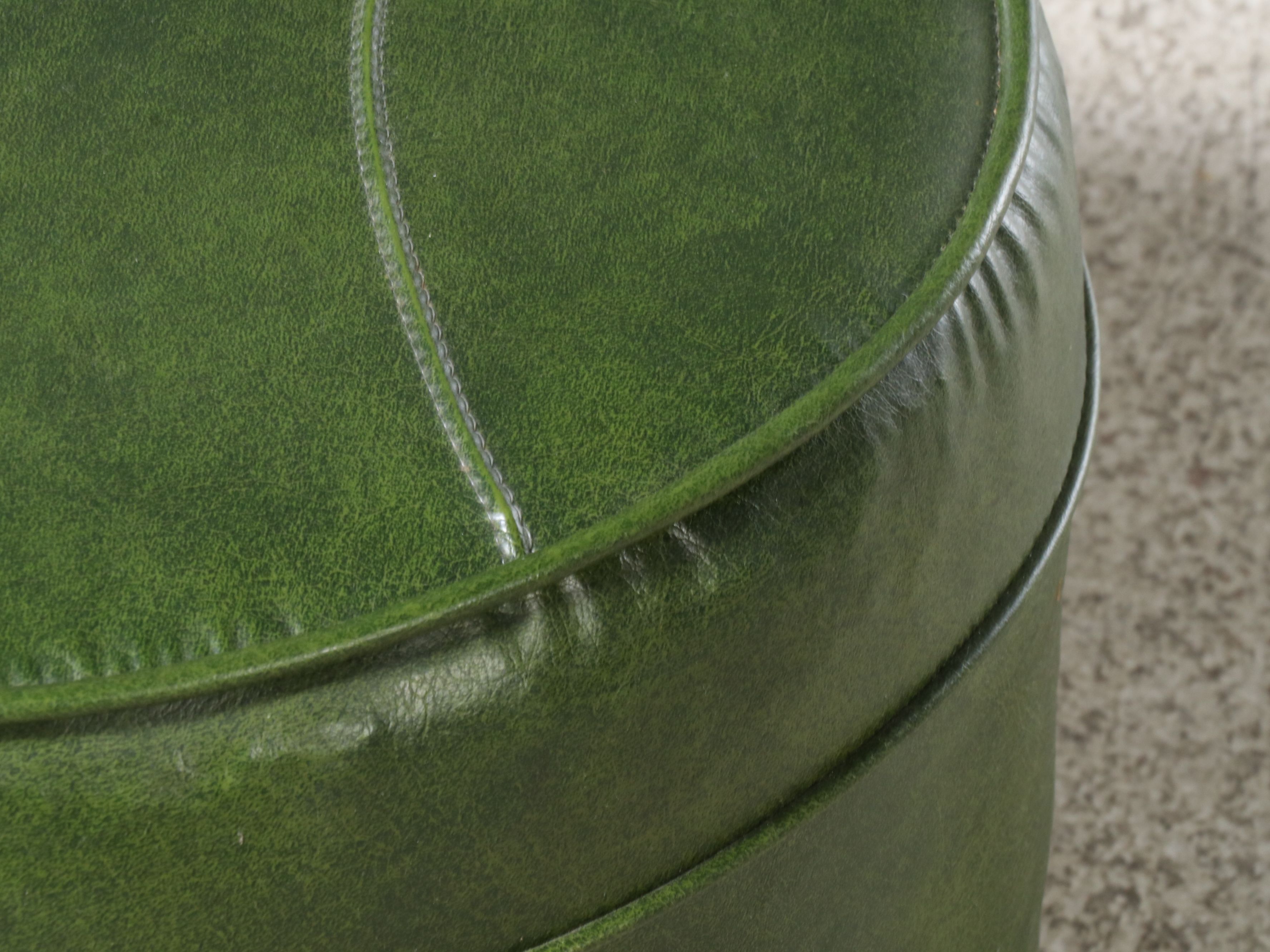 Vinyl Ottoman on Ball Casters, Mid to Late 20th Century