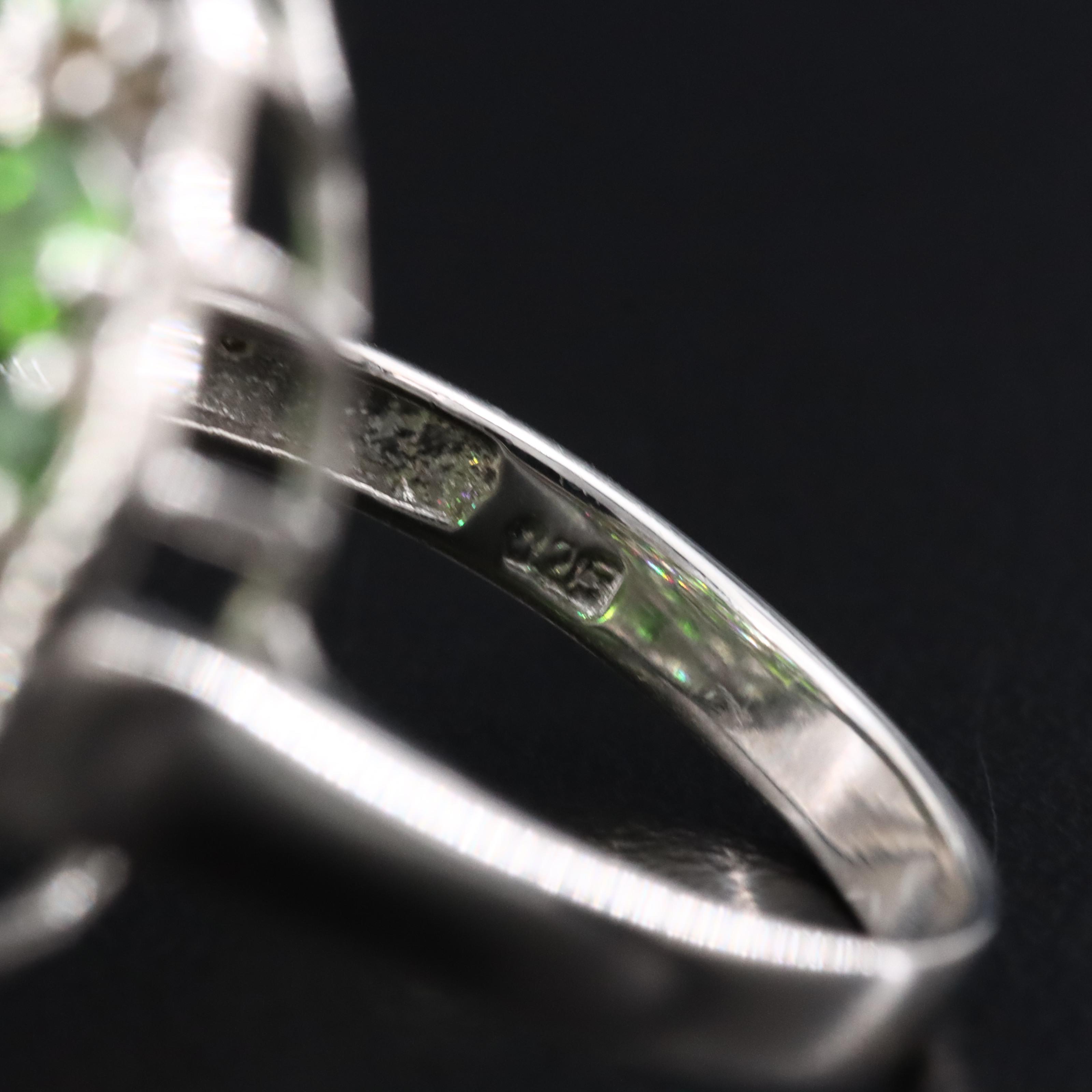 Sterling Flower Cluster Ring with Tsavorite, Peridot and Citrine