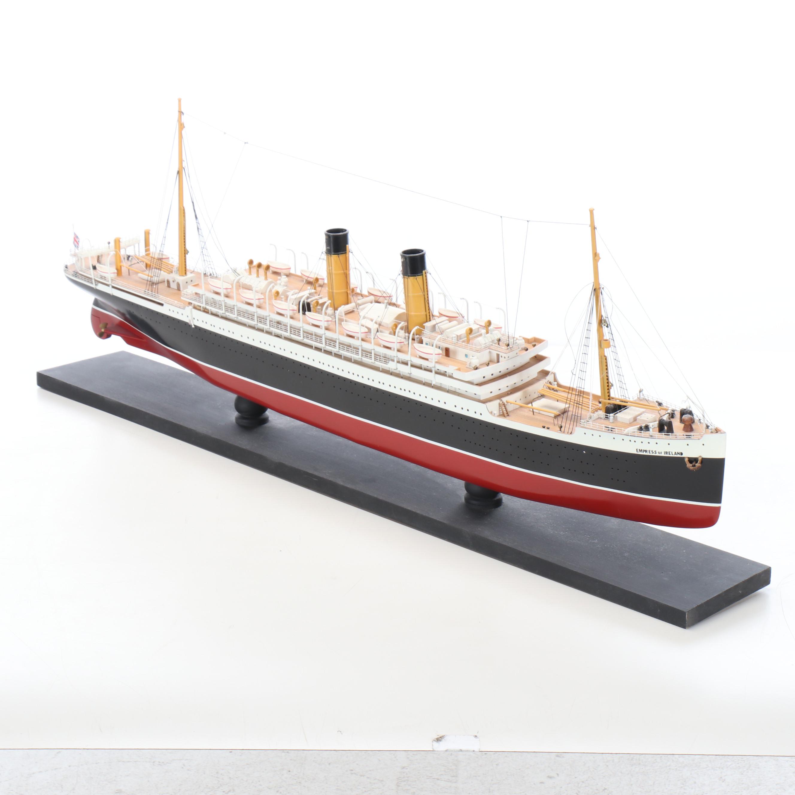 Handcrafted "Empress of Ireland" Wooden Model Ship