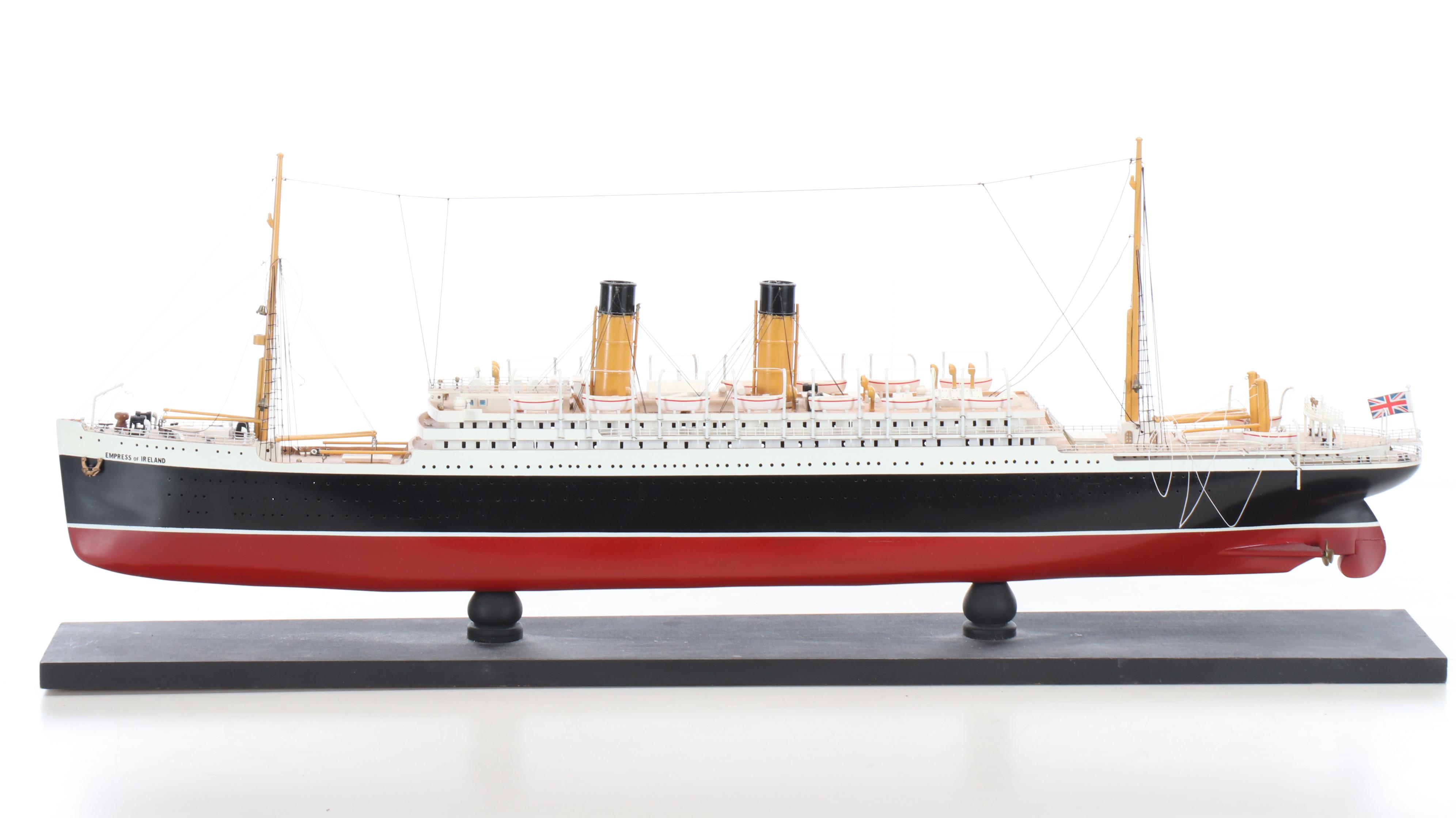 Handcrafted "Empress of Ireland" Wooden Model Ship