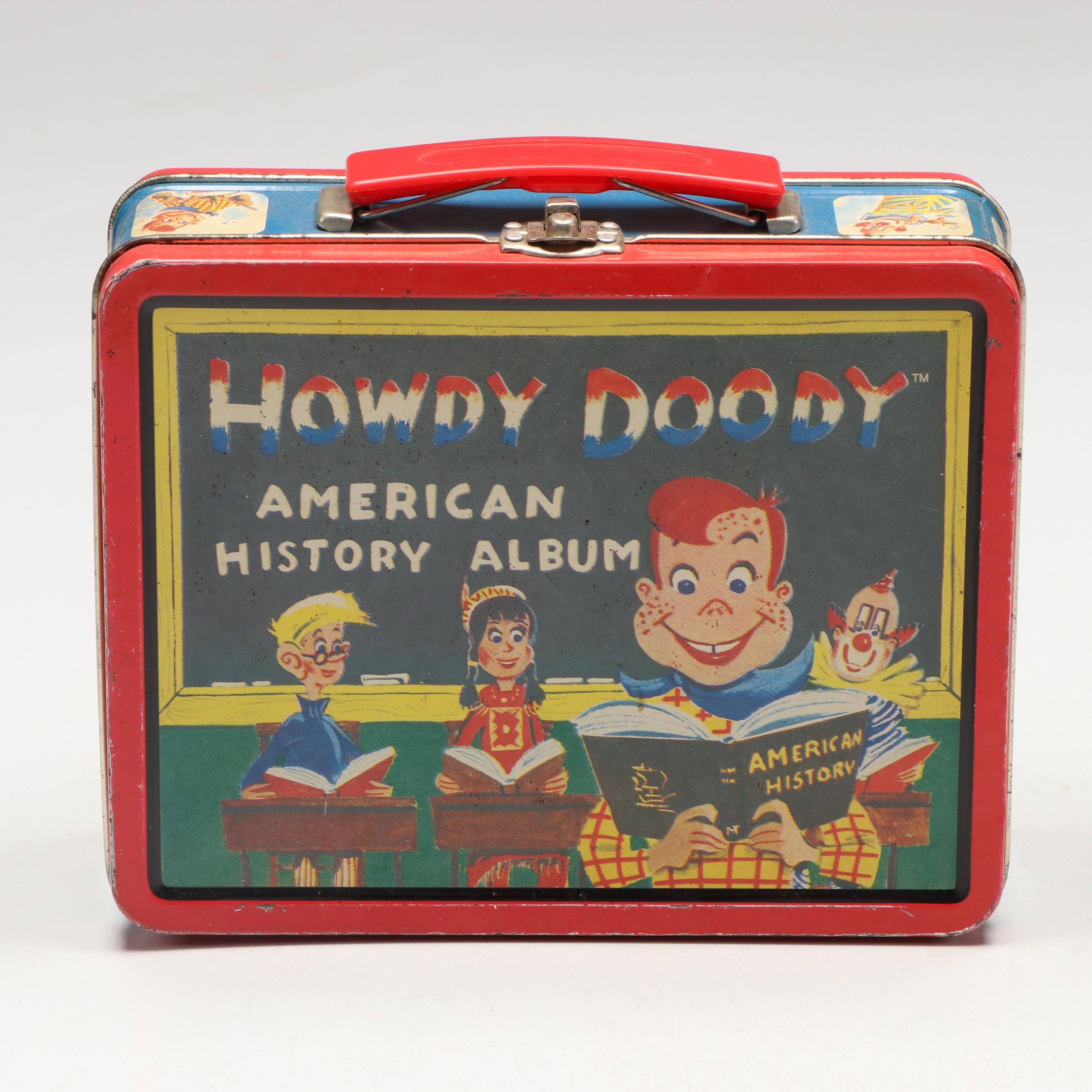 Cracker Jack and Howdy Doody Tin Litho Lunchboxes, Late 20th Century