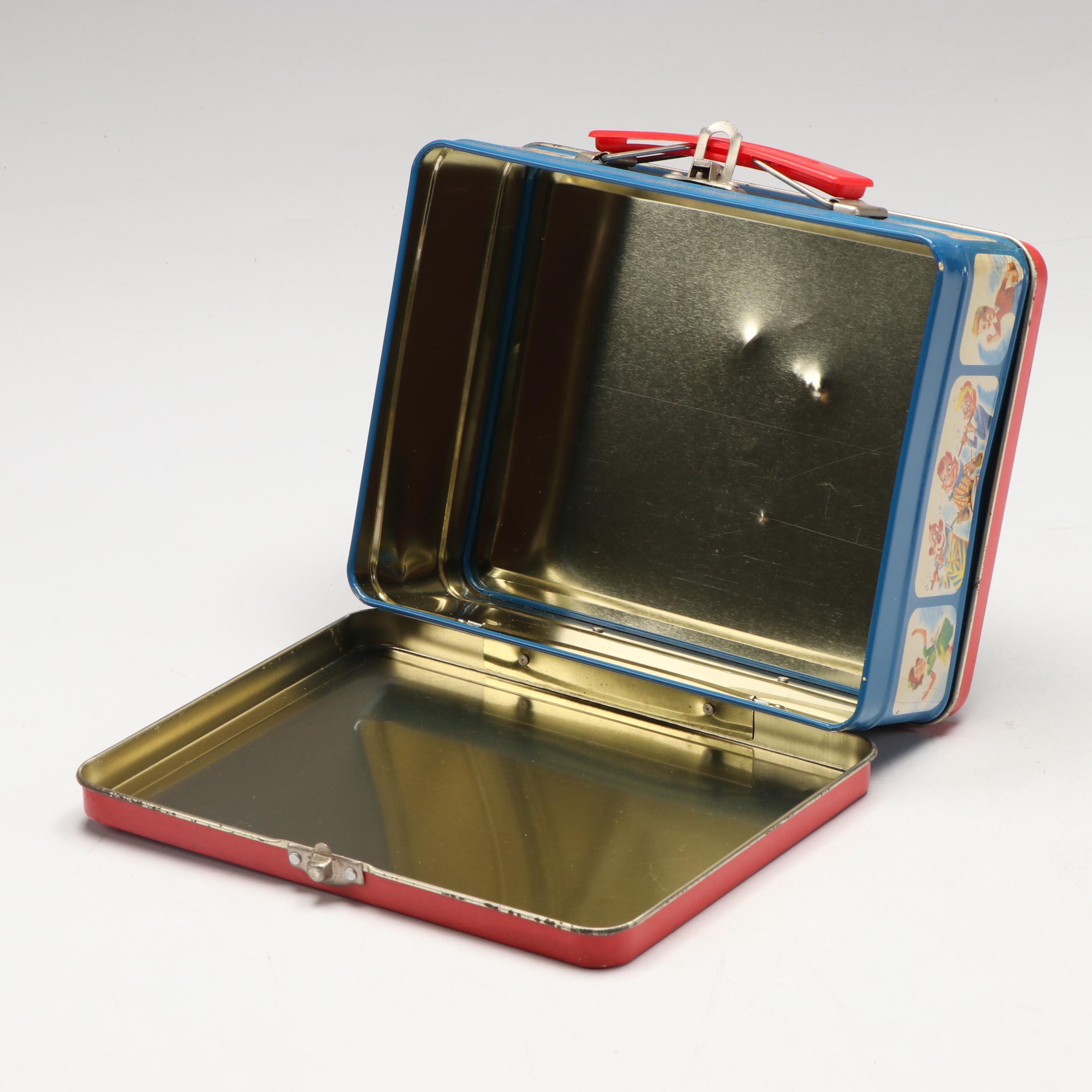 Cracker Jack and Howdy Doody Tin Litho Lunchboxes, Late 20th Century