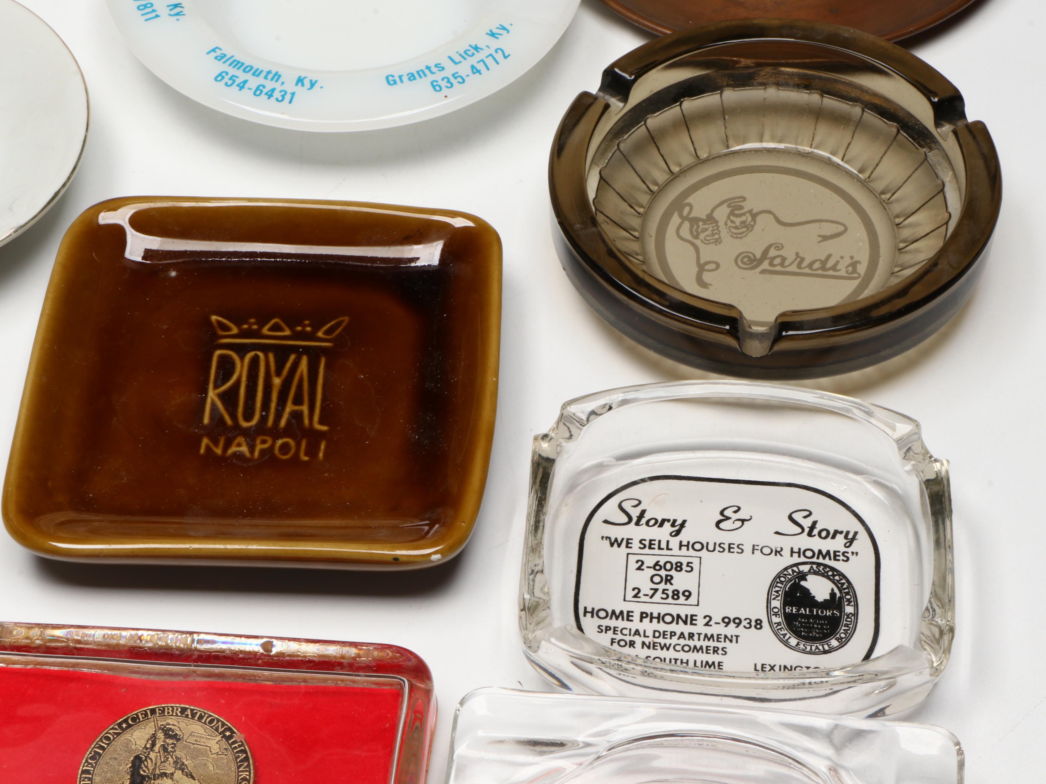 Bybee Pottery, Bauscher Bros. and Other Ashtrays, Match Holders and Paperweights