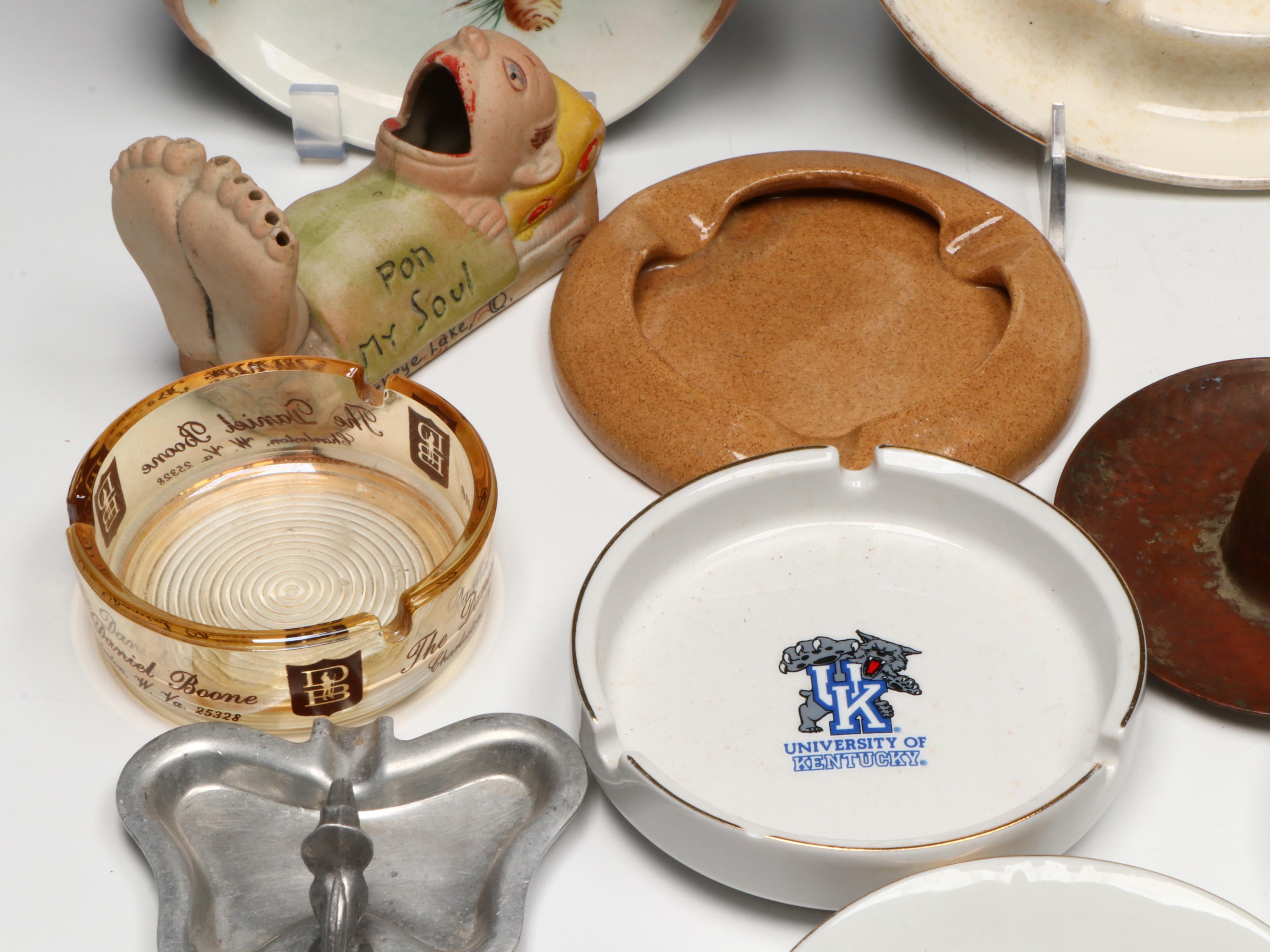 Bybee Pottery, Bauscher Bros. and Other Ashtrays, Match Holders and Paperweights