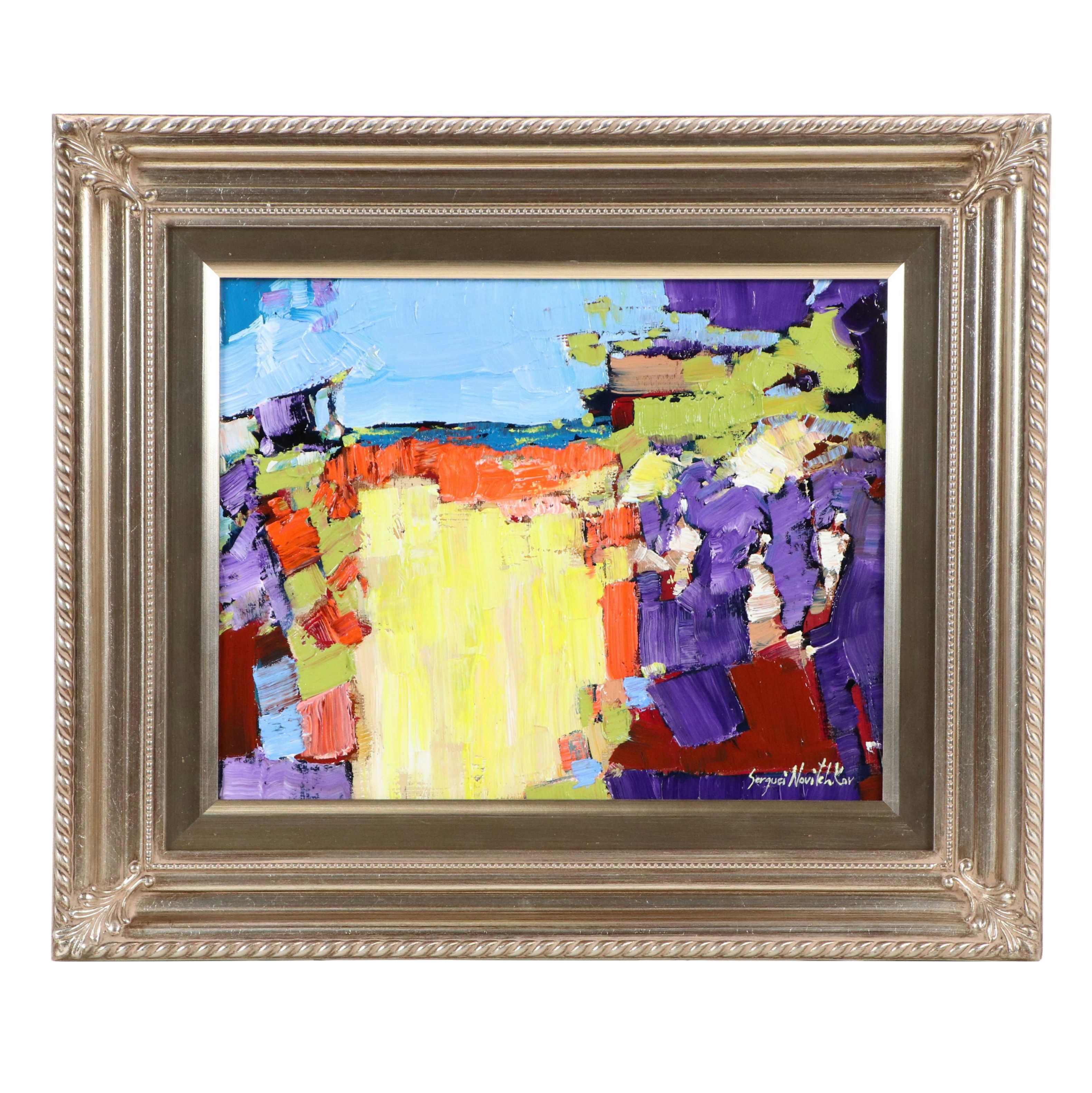 Serguei Novitchkov Abstract Oil Painting "Sunset Palette," 2025
