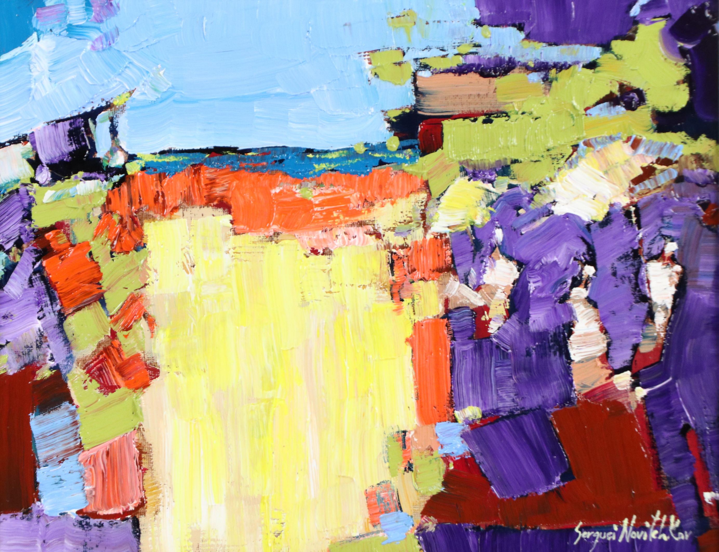 Serguei Novitchkov Abstract Oil Painting "Sunset Palette," 2025